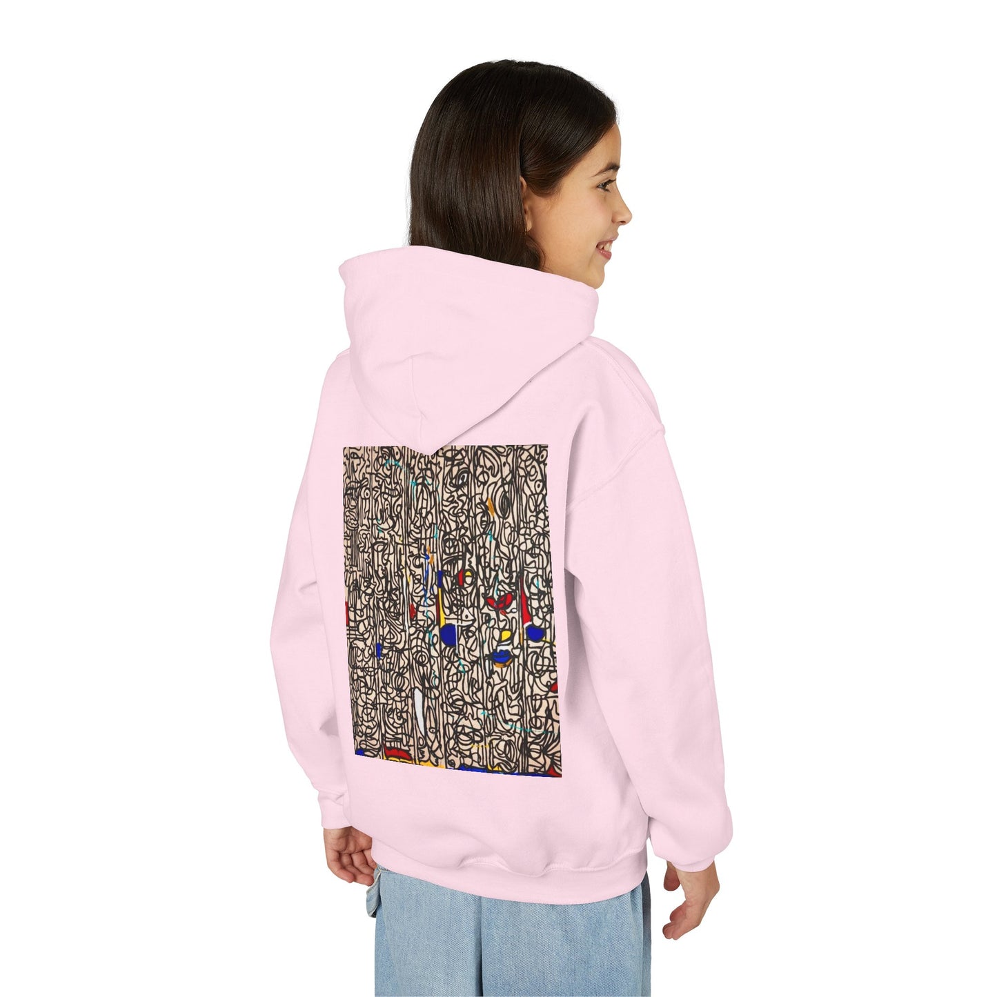 Colorful Abstract Youth Hoodie, Artistic Kids Sweatshirt, Unique Gift for Teens, Trendy Casual Wear, Perfect for Art Lovers, Kids' Fashion