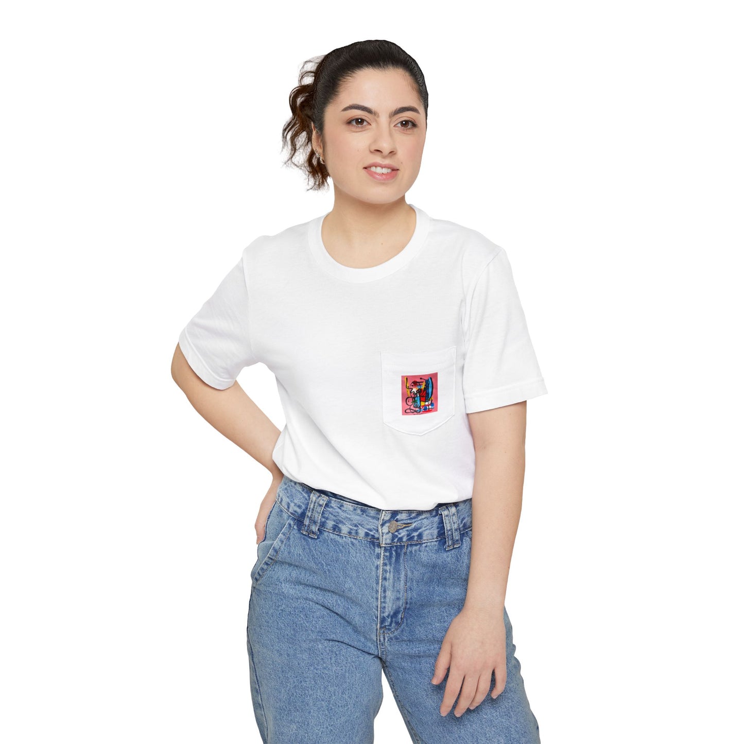 “Little Monster Tee”Colorful Graphic Pocket T-shirt, Casual Tee, Unisex Shirt, Summer Outfit, Gift for Him/Her, Stylish Pocket Tee