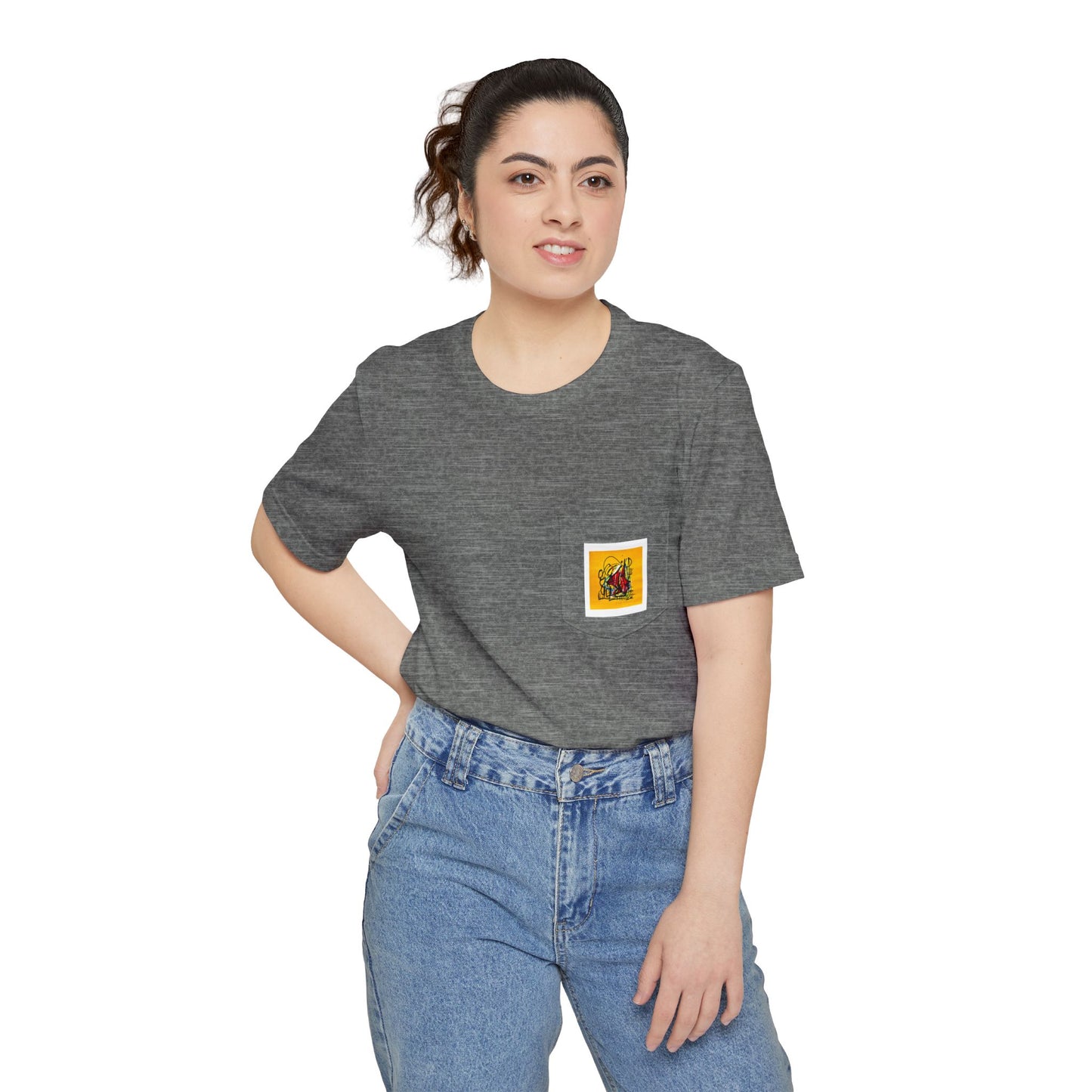 “Little Monster Tee”Colorful Graphic Pocket T-shirt, Casual Tee, Unisex Shirt, Summer Outfit, Gift for Him/Her, Stylish Pocket Tee