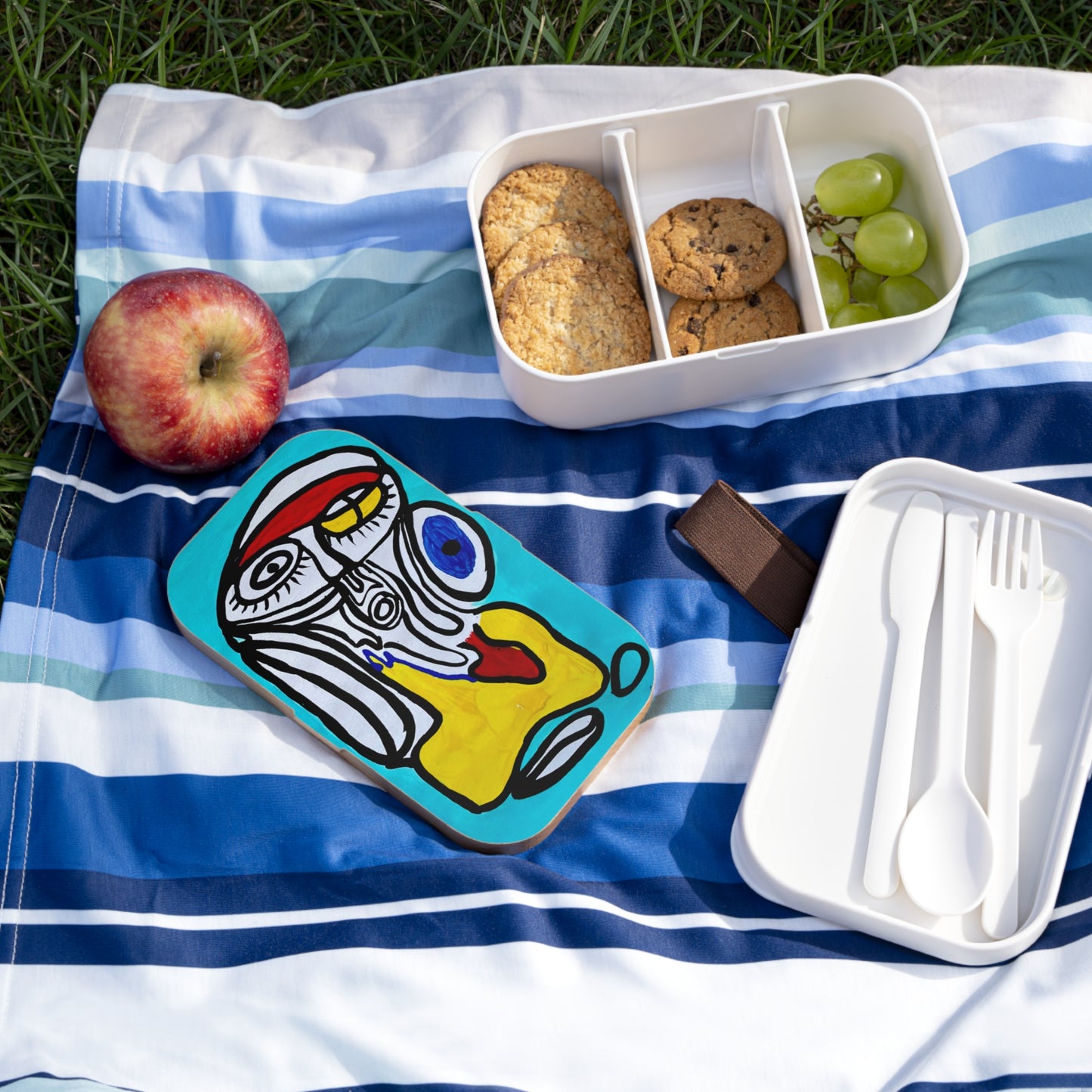 Artistic Bento Lunch Box, Creative Lunch Container, Unique Food Storage, Colorful Meal Prep Box, Gift for Kids and Adults