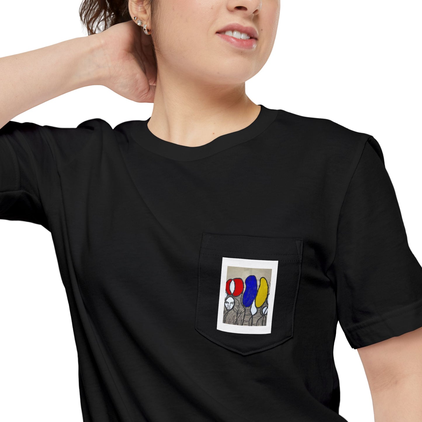 “Little Monster Tee”Colorful Graphic Pocket T-shirt, Casual Tee, Unisex Shirt, Summer Outfit, Gift for Him/Her, Stylish Pocket Tee