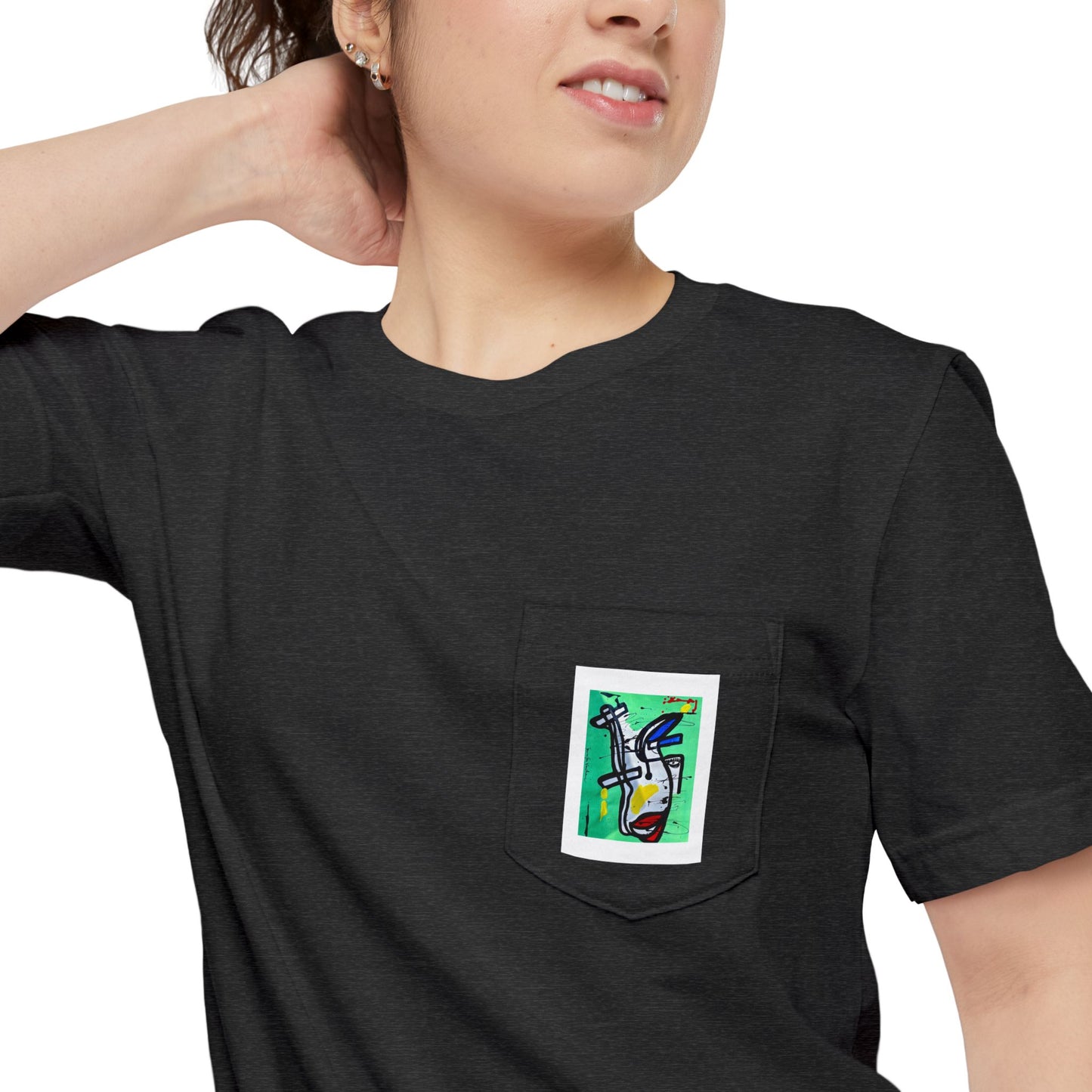 “Little Monster Tee”Colorful Graphic Pocket T-shirt, Casual Tee, Unisex Shirt, Summer Outfit, Gift for Him/Her, Stylish Pocket Tee