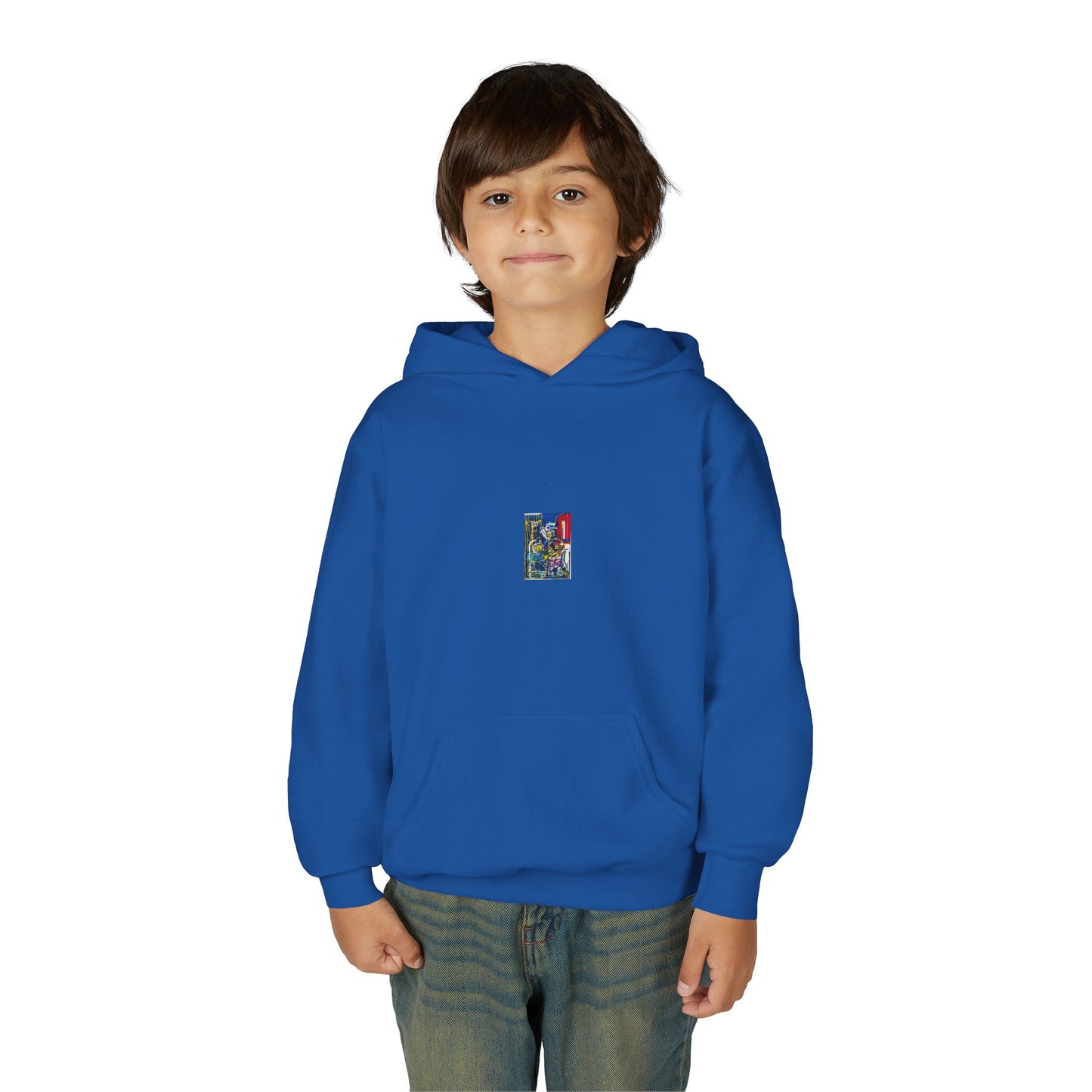 Colorful Youth Hoodie with Artistic Print, Youth Sweatshirt, Trendy Hoodie for Kids, Stylish Hooded Sweatshirt, Gift for Young Artists