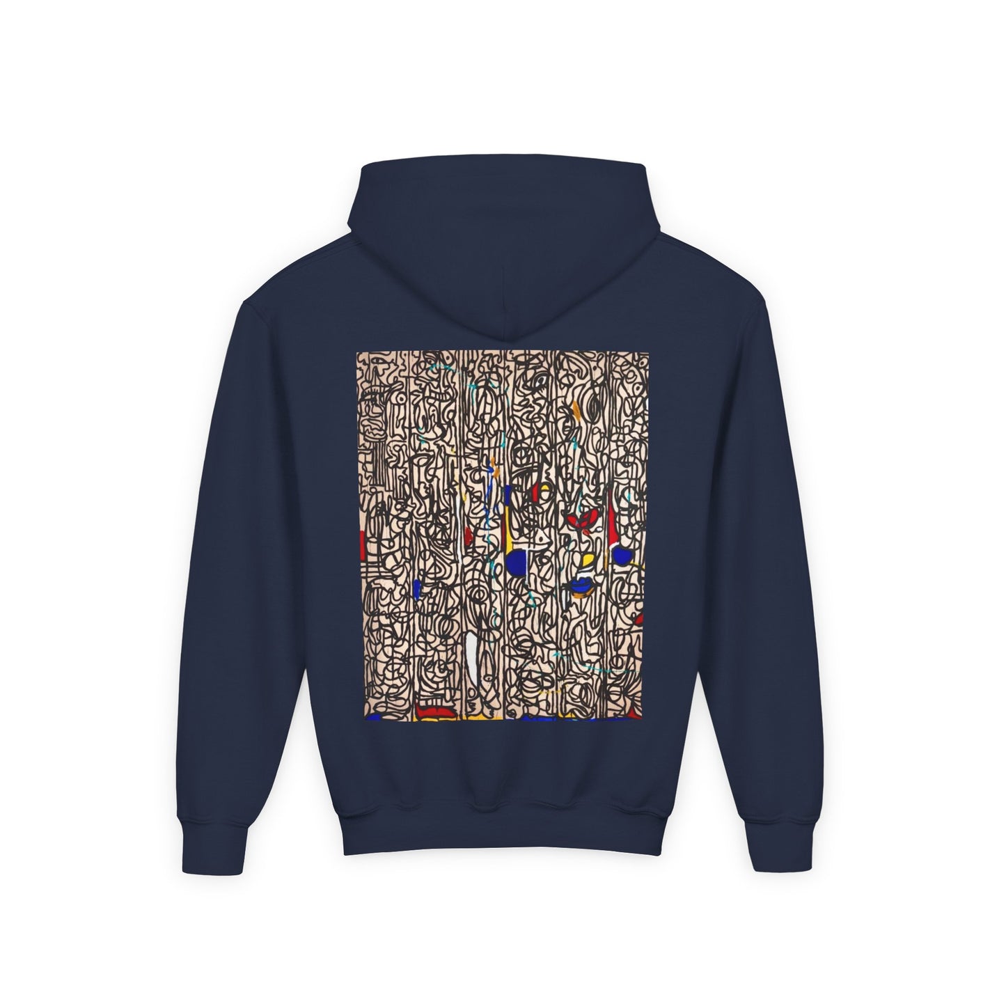 Colorful Abstract Youth Hoodie, Artistic Kids Sweatshirt, Unique Gift for Teens, Trendy Casual Wear, Perfect for Art Lovers, Kids' Fashion