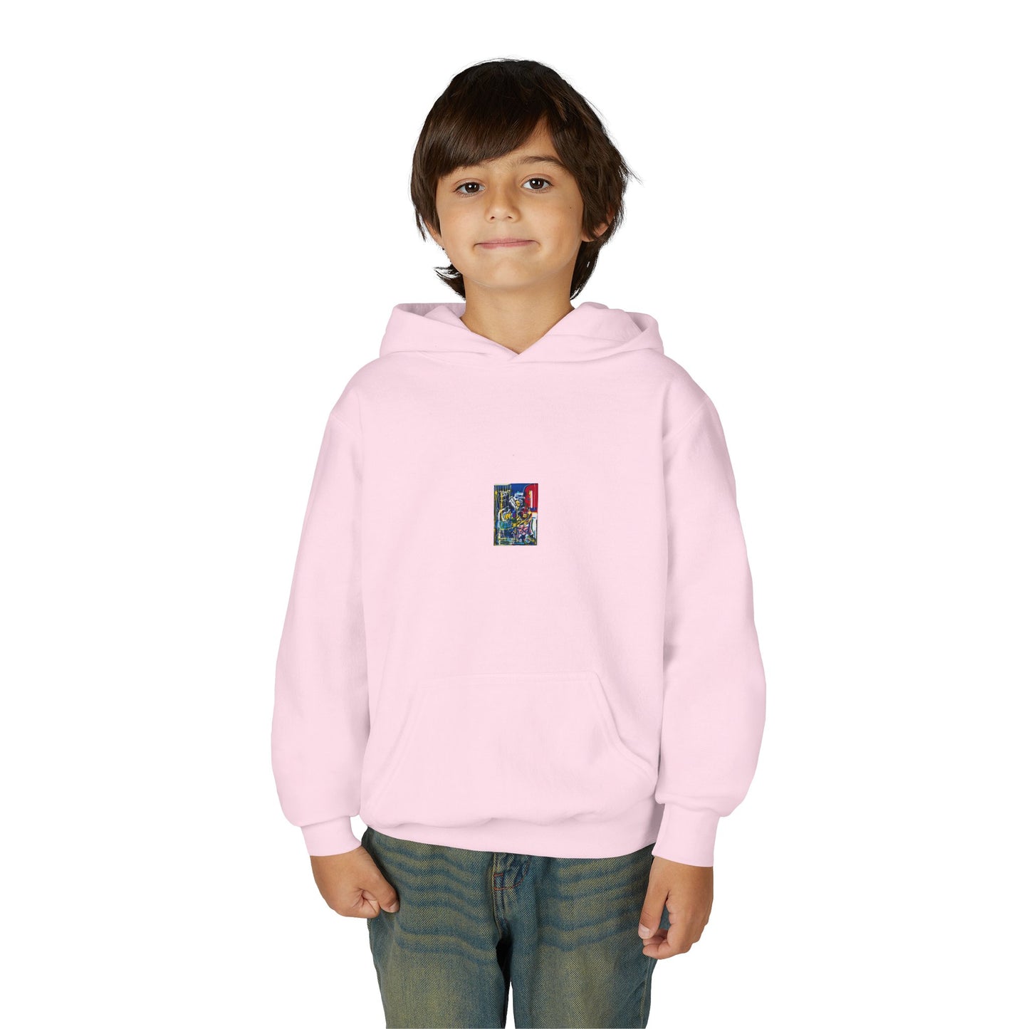 Colorful Youth Hoodie with Artistic Print, Youth Sweatshirt, Trendy Hoodie for Kids, Stylish Hooded Sweatshirt, Gift for Young Artists