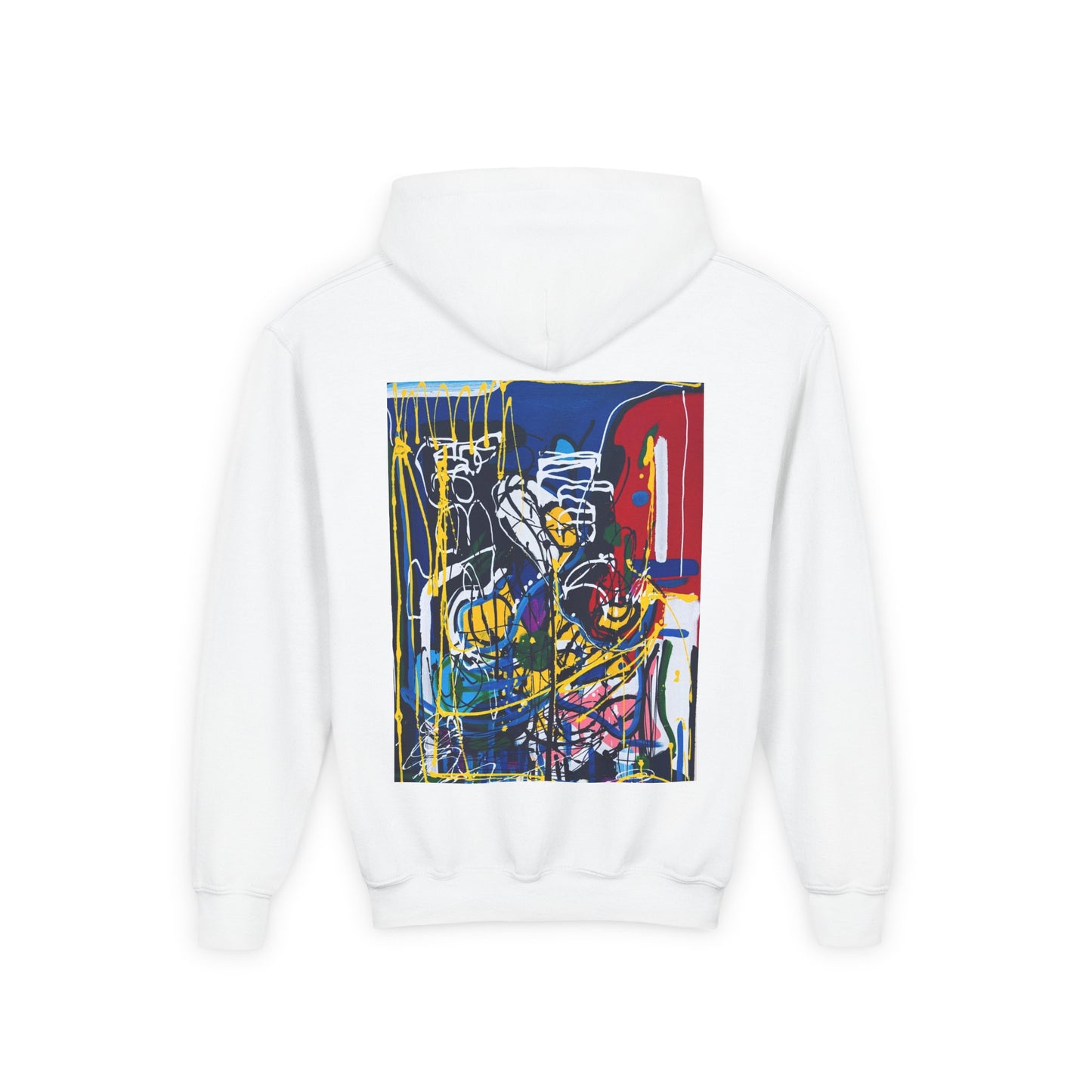 Colorful Youth Hoodie with Artistic Print, Youth Sweatshirt, Trendy Hoodie for Kids, Stylish Hooded Sweatshirt, Gift for Young Artists