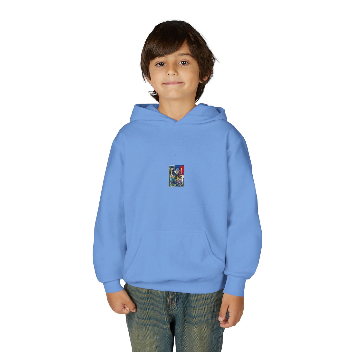 Colorful Youth Hoodie with Artistic Print, Youth Sweatshirt, Trendy Hoodie for Kids, Stylish Hooded Sweatshirt, Gift for Young Artists