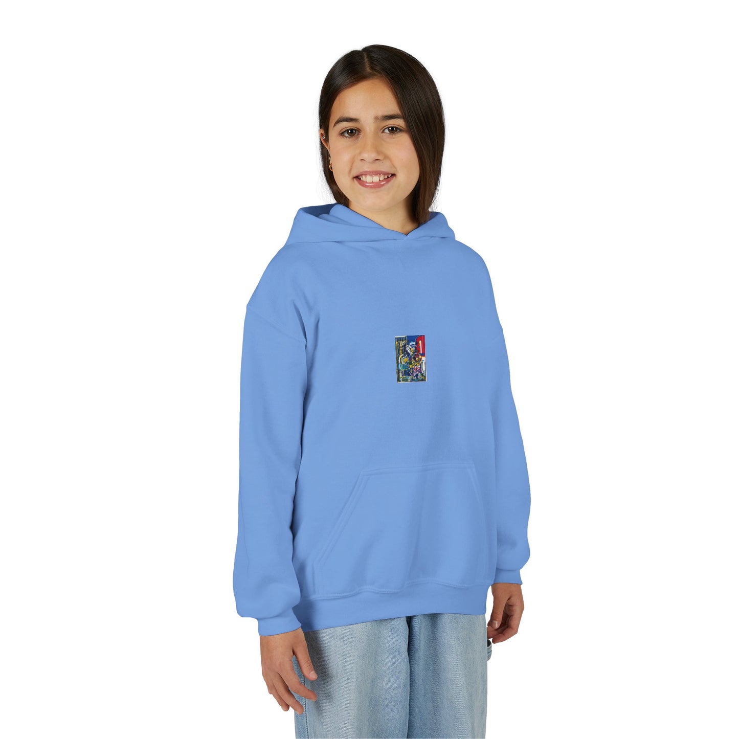Colorful Youth Hoodie with Artistic Print, Youth Sweatshirt, Trendy Hoodie for Kids, Stylish Hooded Sweatshirt, Gift for Young Artists