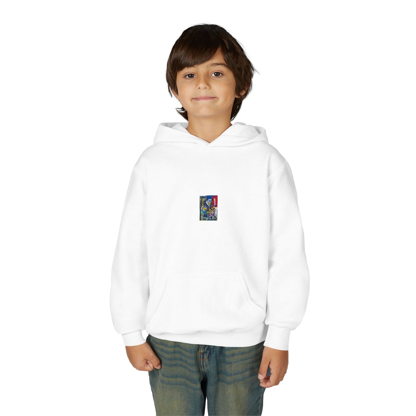 Colorful Youth Hoodie with Artistic Print, Youth Sweatshirt, Trendy Hoodie for Kids, Stylish Hooded Sweatshirt, Gift for Young Artists