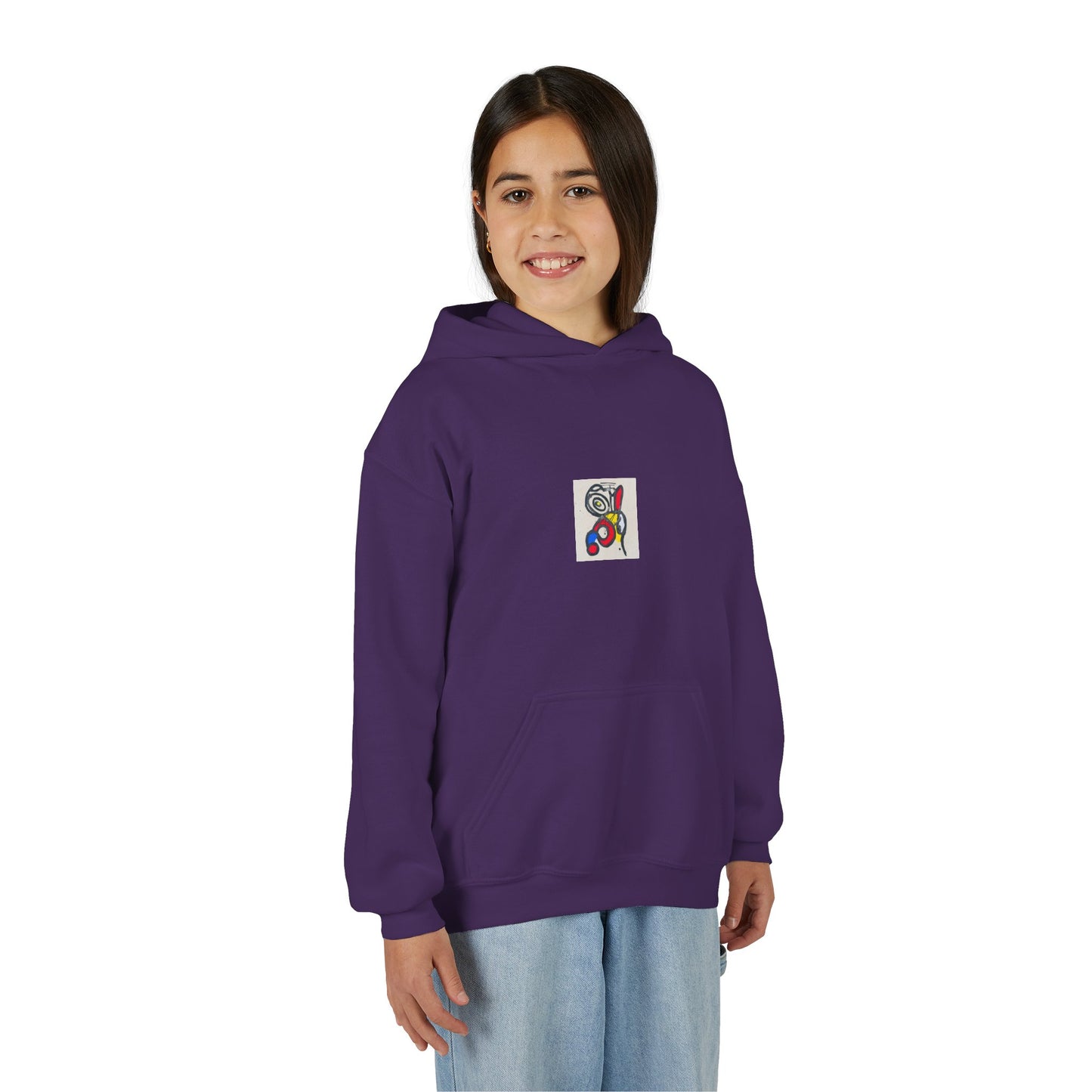 Colorful Abstract Youth Hoodie, Artistic Kids Sweatshirt, Unique Gift for Teens, Trendy Casual Wear, Perfect for Art Lovers, Kids' Fashion