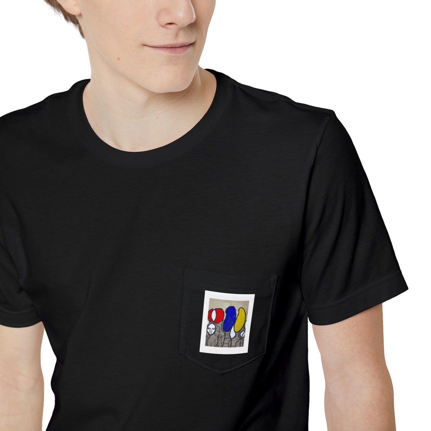 “Little Monster Tee”Colorful Graphic Pocket T-shirt, Casual Tee, Unisex Shirt, Summer Outfit, Gift for Him/Her, Stylish Pocket Tee
