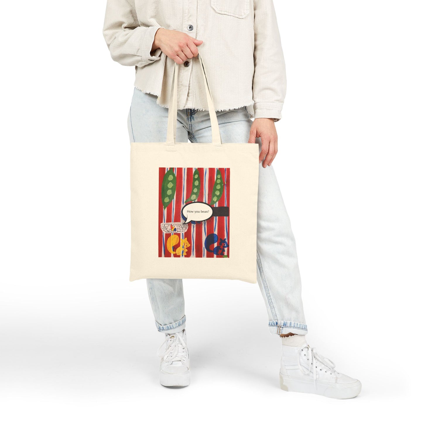 Playful Conversation Cotton Canvas Tote Bag