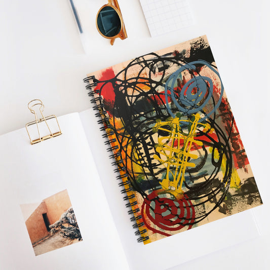 Abstract Art Spiral Notebook - Vibrant Ruled Line Journal, Artistic Gift for Creatives, Sketchbook, Unique Stationery, Birthday Gift