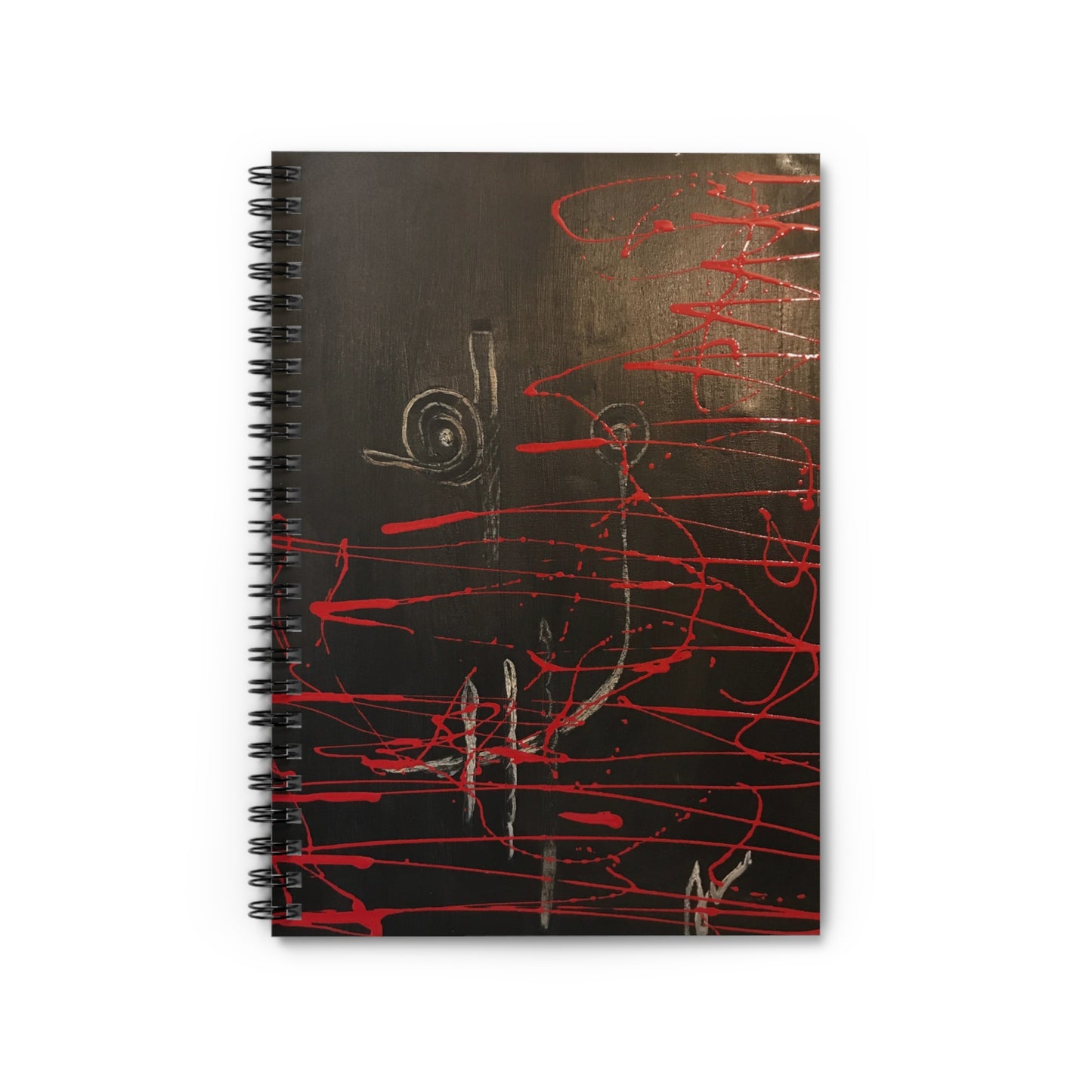Artistic Ruled Notebook - Creative Journal for Artists, Gift for Writers, School Supplies, Black and Red Design