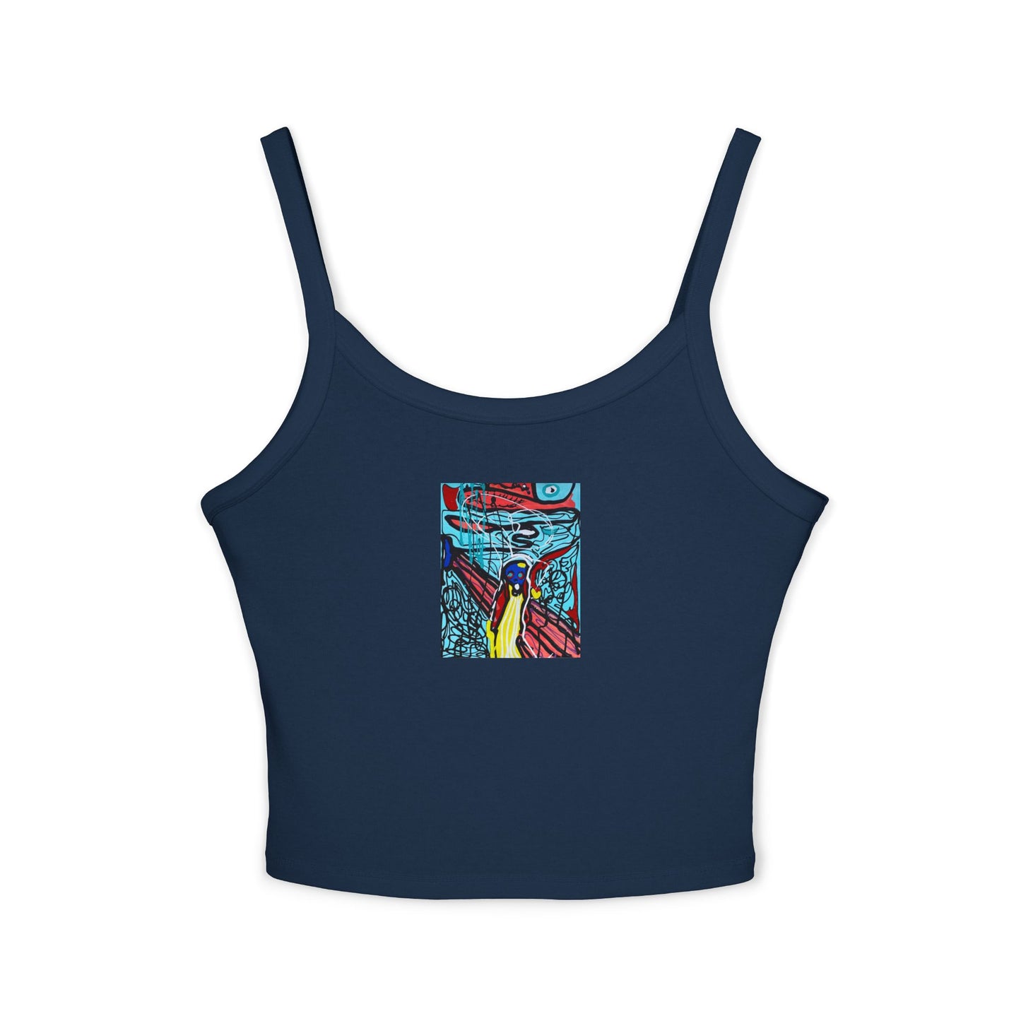 Colorful Art-Inspired Women's Spaghetti Strap Tank Top, Summer Fashion, Festival Wear, Perfect for Casual Outings, Gift for Art [...]