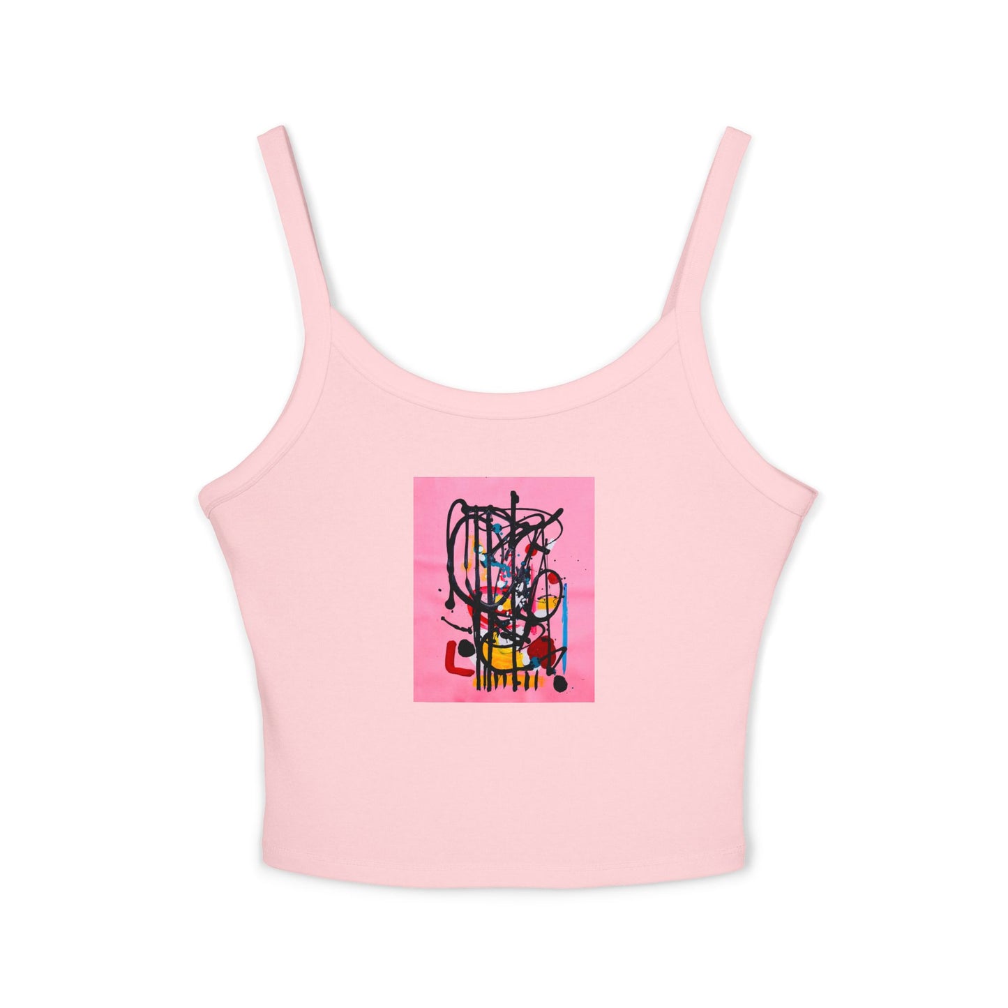 Colorful Art-Inspired Women's Spaghetti Strap Tank Top, Summer Fashion, Festival Wear, Perfect for Casual Outings, Gift for Art [...]