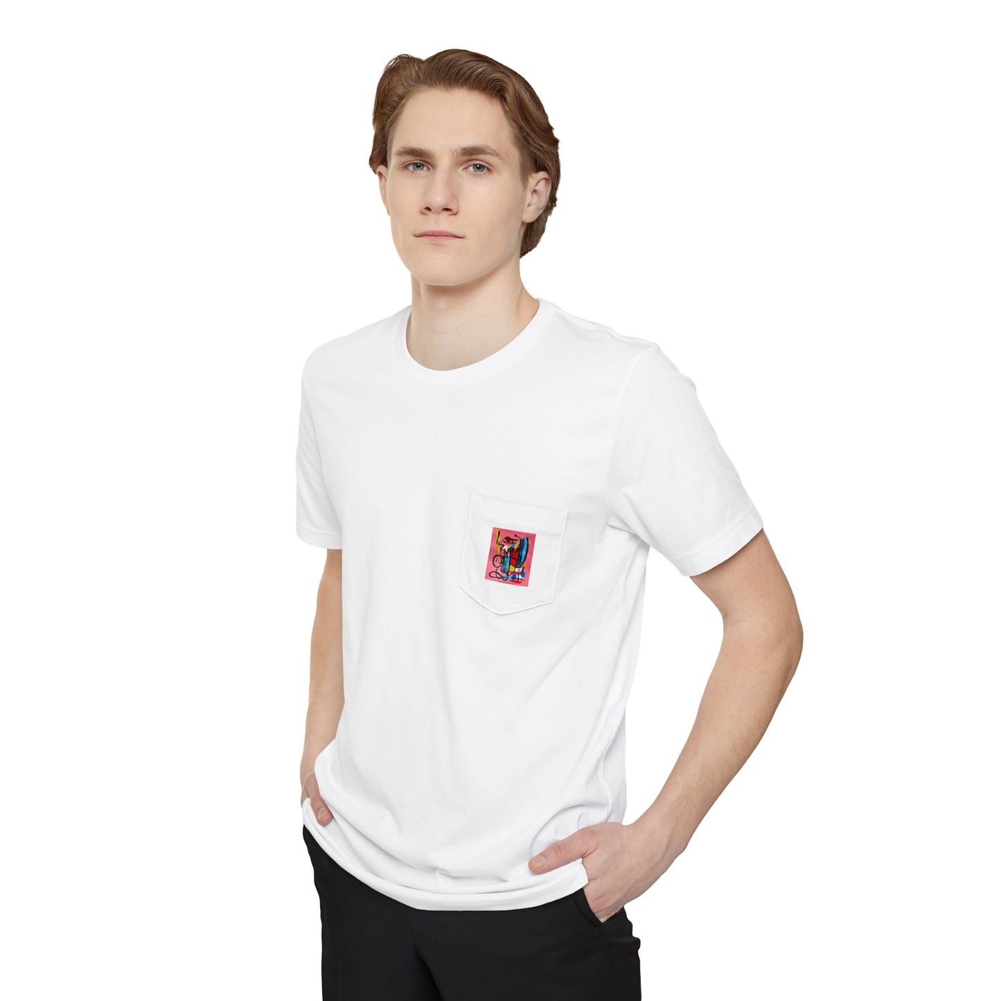 “Little Monster Tee”Colorful Graphic Pocket T-shirt, Casual Tee, Unisex Shirt, Summer Outfit, Gift for Him/Her, Stylish Pocket Tee