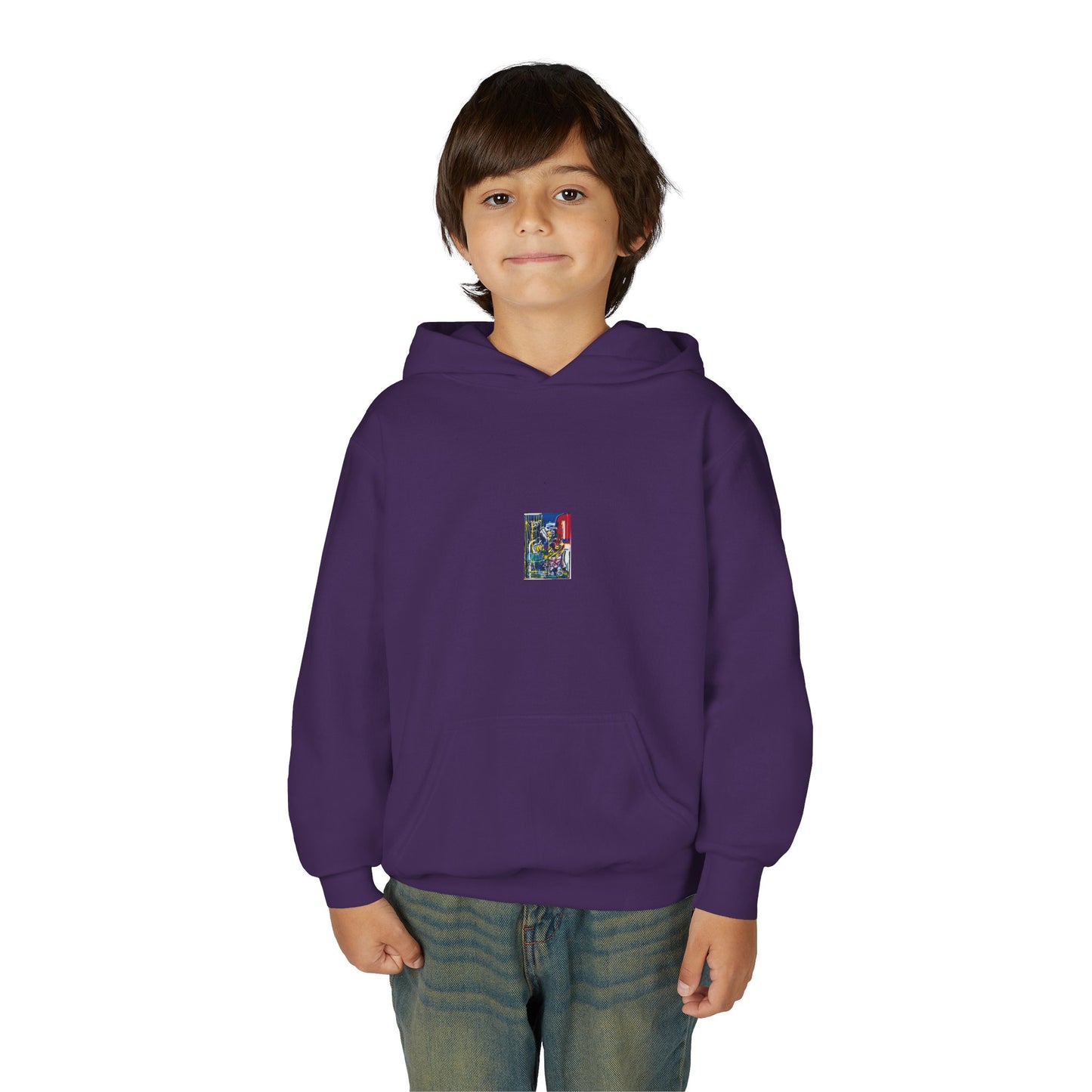 Colorful Youth Hoodie with Artistic Print, Youth Sweatshirt, Trendy Hoodie for Kids, Stylish Hooded Sweatshirt, Gift for Young Artists