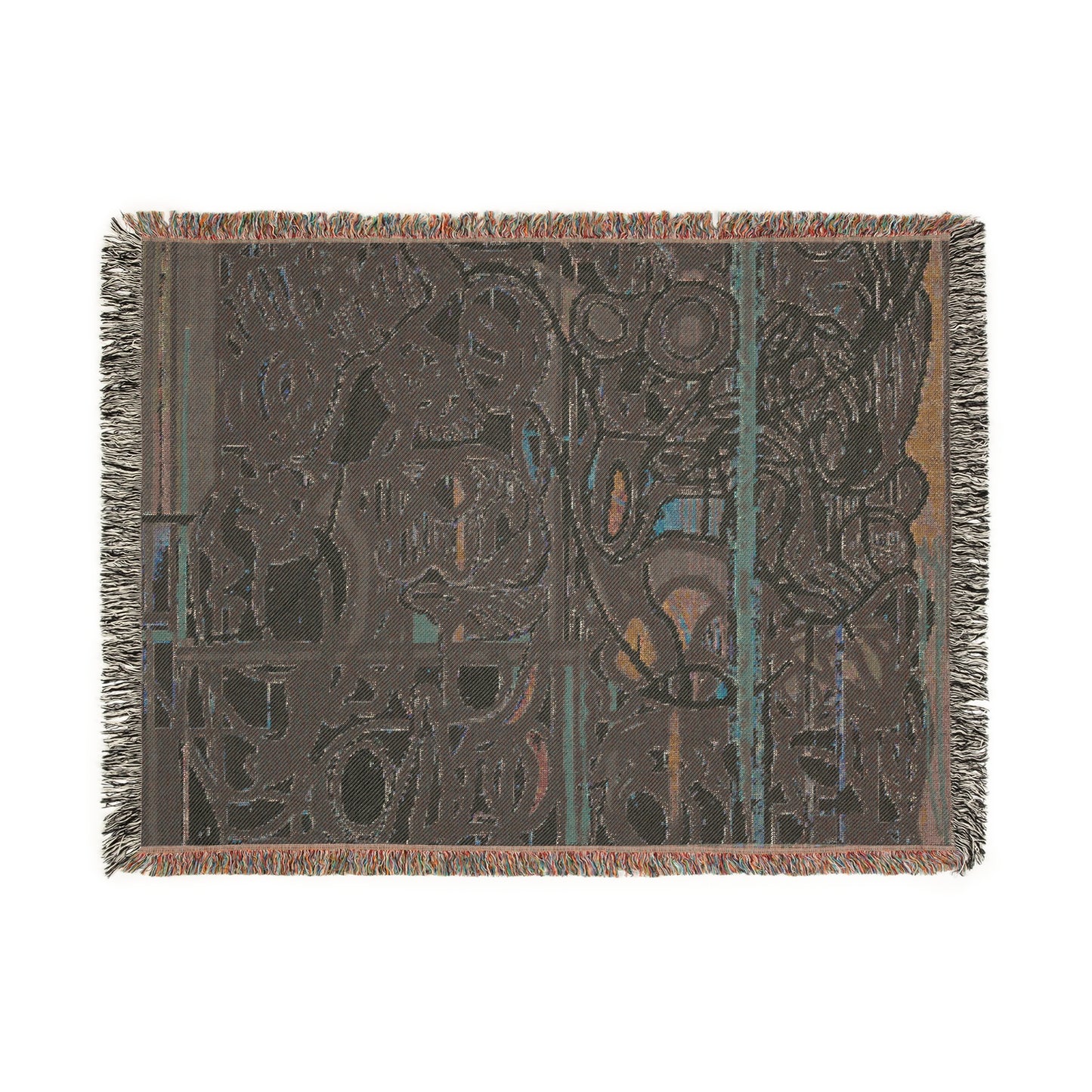 Artistic Woven Blanket - Cozy Decorative Throw for Home, Unique Wall Tapestry, Ideal Gift for Art Lovers, Warm Living Room Accent