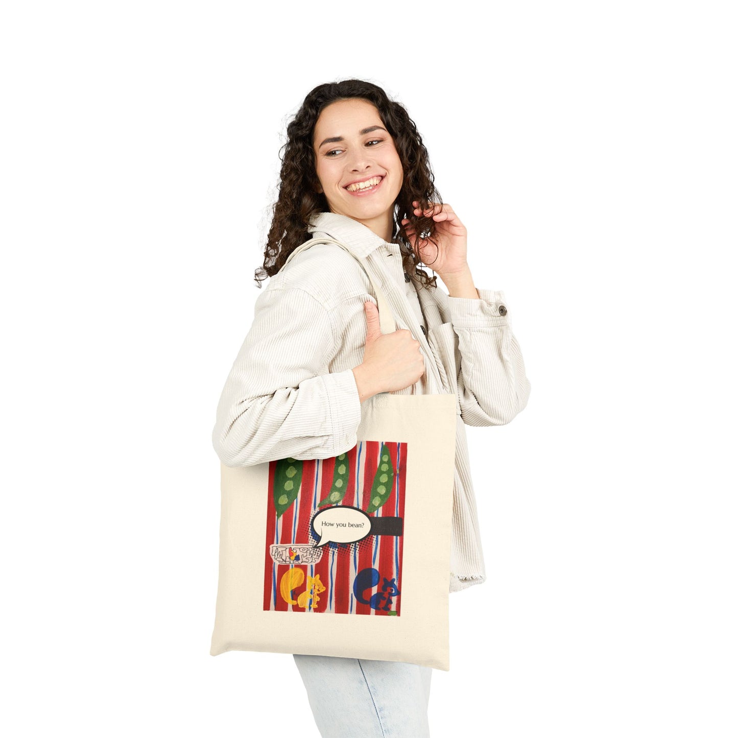 Playful Conversation Cotton Canvas Tote Bag