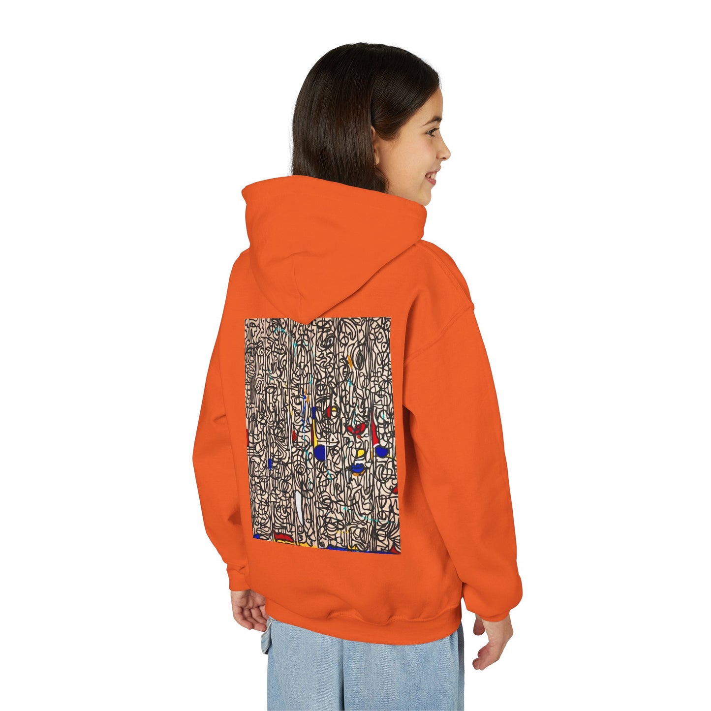 Colorful Abstract Youth Hoodie, Artistic Kids Sweatshirt, Unique Gift for Teens, Trendy Casual Wear, Perfect for Art Lovers, Kids' Fashion