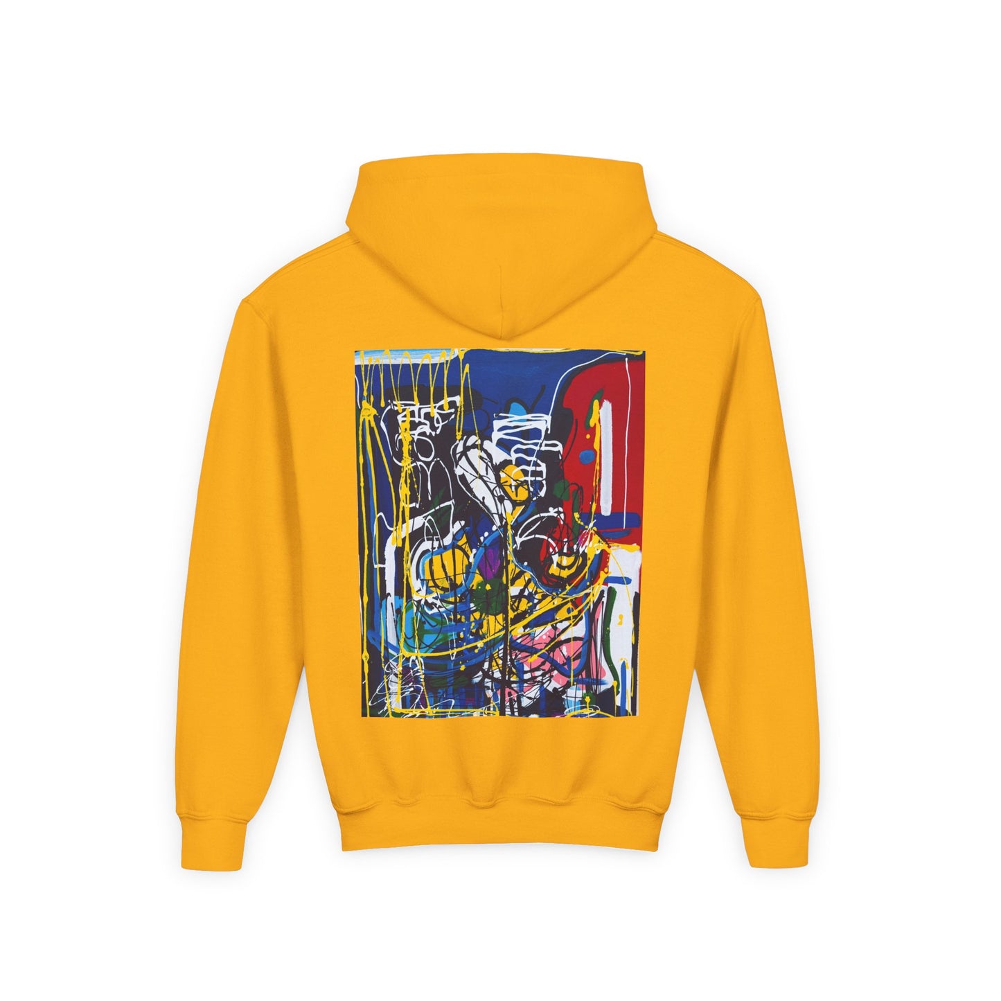 Colorful Youth Hoodie with Artistic Print, Youth Sweatshirt, Trendy Hoodie for Kids, Stylish Hooded Sweatshirt, Gift for Young Artists