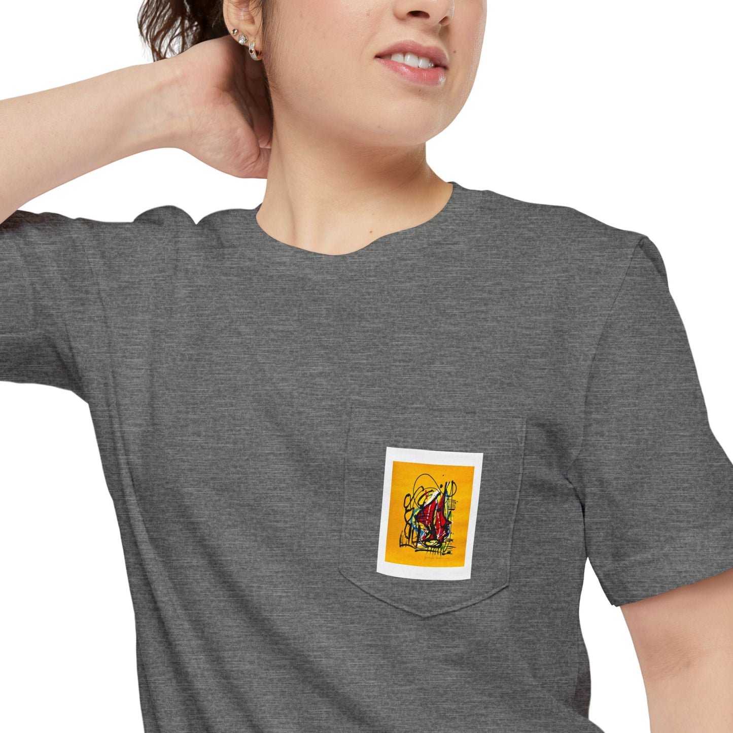 “Little Monster Tee”Colorful Graphic Pocket T-shirt, Casual Tee, Unisex Shirt, Summer Outfit, Gift for Him/Her, Stylish Pocket Tee