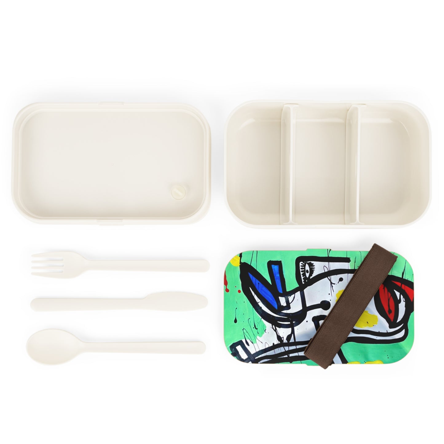 Colorful Artistic Bento Lunch Box, Eco-Friendly Meal Container, Perfect for School, Work, Picnics, and Gifts