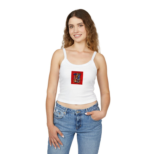 Colorful Art-Inspired Women's Spaghetti Strap Tank Top, Summer Fashion, Festival Wear, Perfect for Casual Outings, Gift for Art [...]