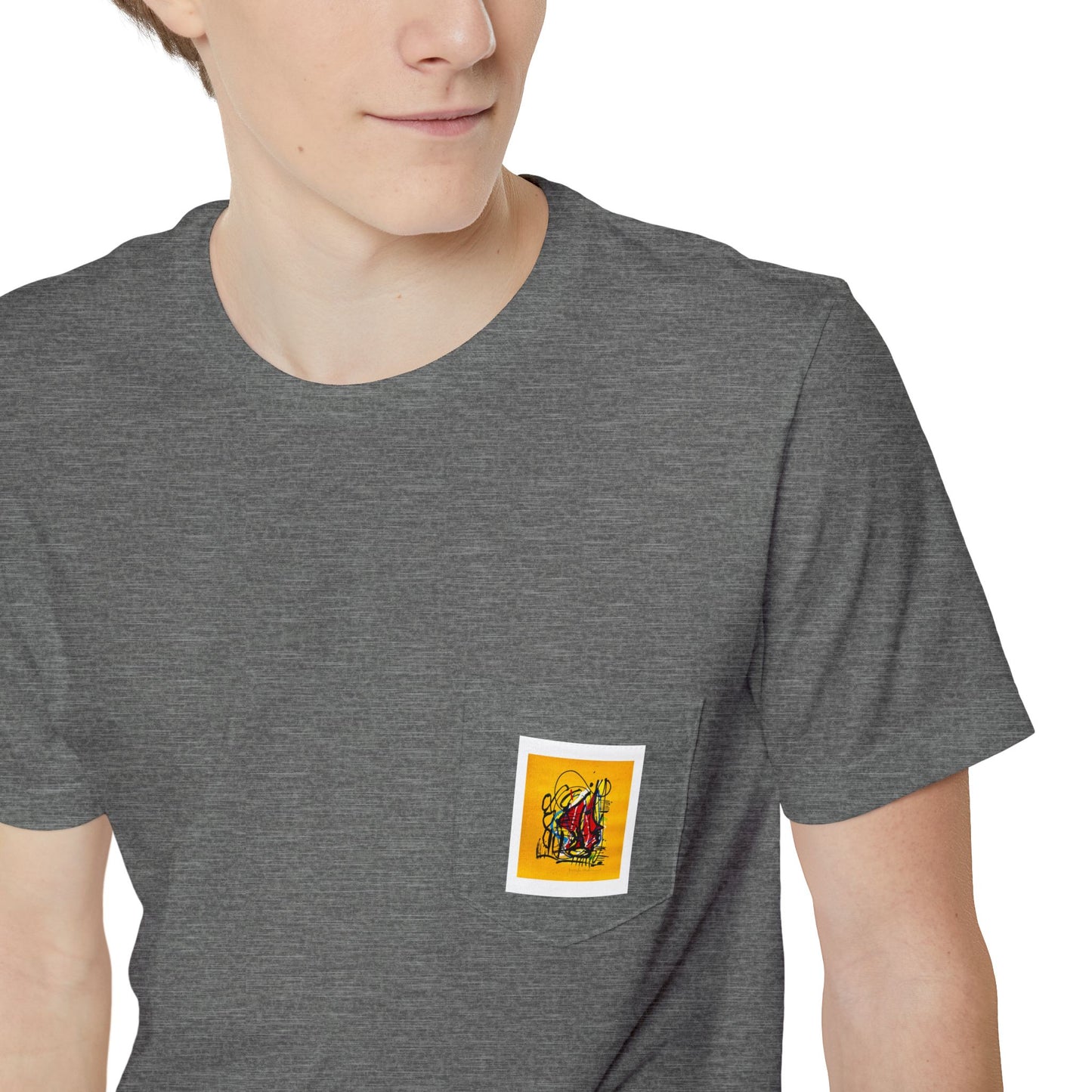 “Little Monster Tee”Colorful Graphic Pocket T-shirt, Casual Tee, Unisex Shirt, Summer Outfit, Gift for Him/Her, Stylish Pocket Tee