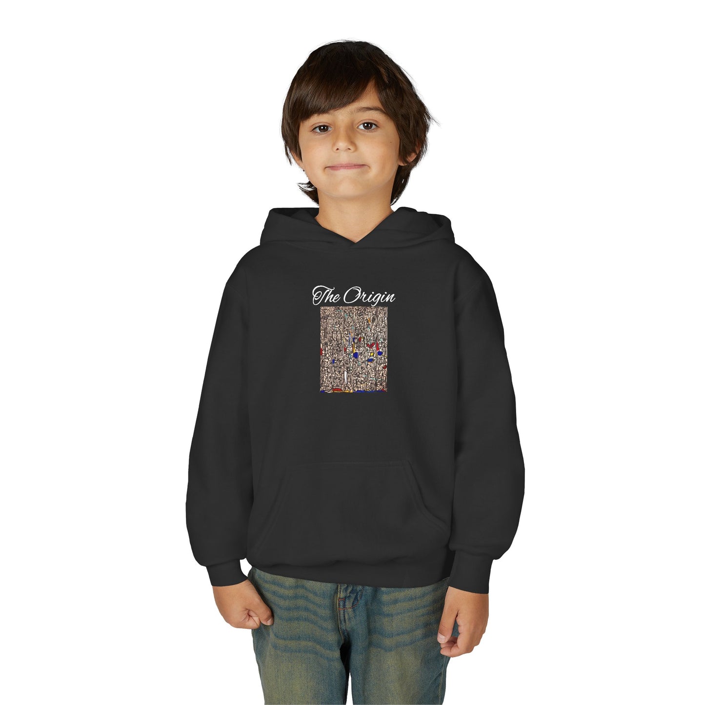 Colorful Abstract Youth Hoodie, Artistic Kids Sweatshirt, Unique Gift for Teens, Trendy Casual Wear, Perfect for Art Lovers, Kids' Fashion