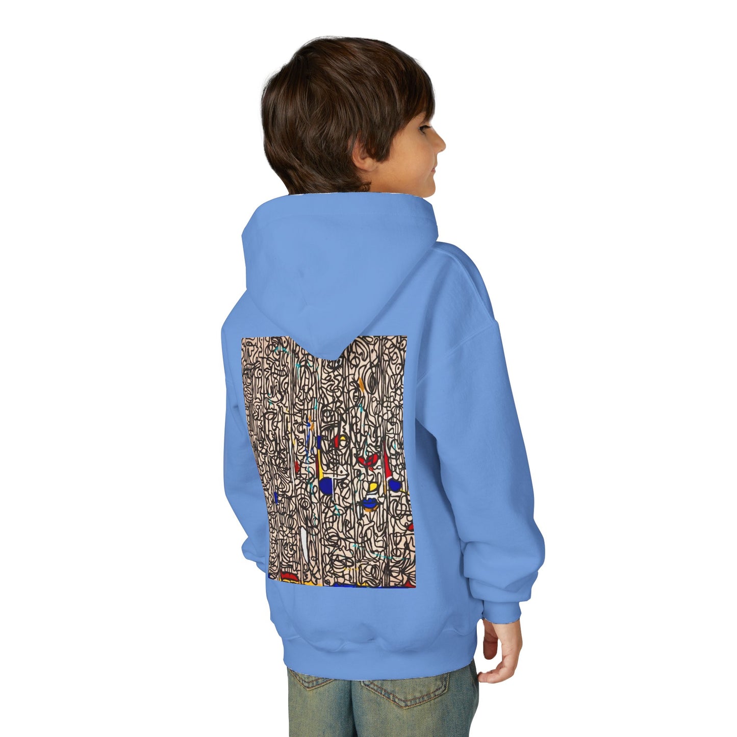 Colorful Abstract Youth Hoodie, Artistic Kids Sweatshirt, Unique Gift for Teens, Trendy Casual Wear, Perfect for Art Lovers, Kids' Fashion