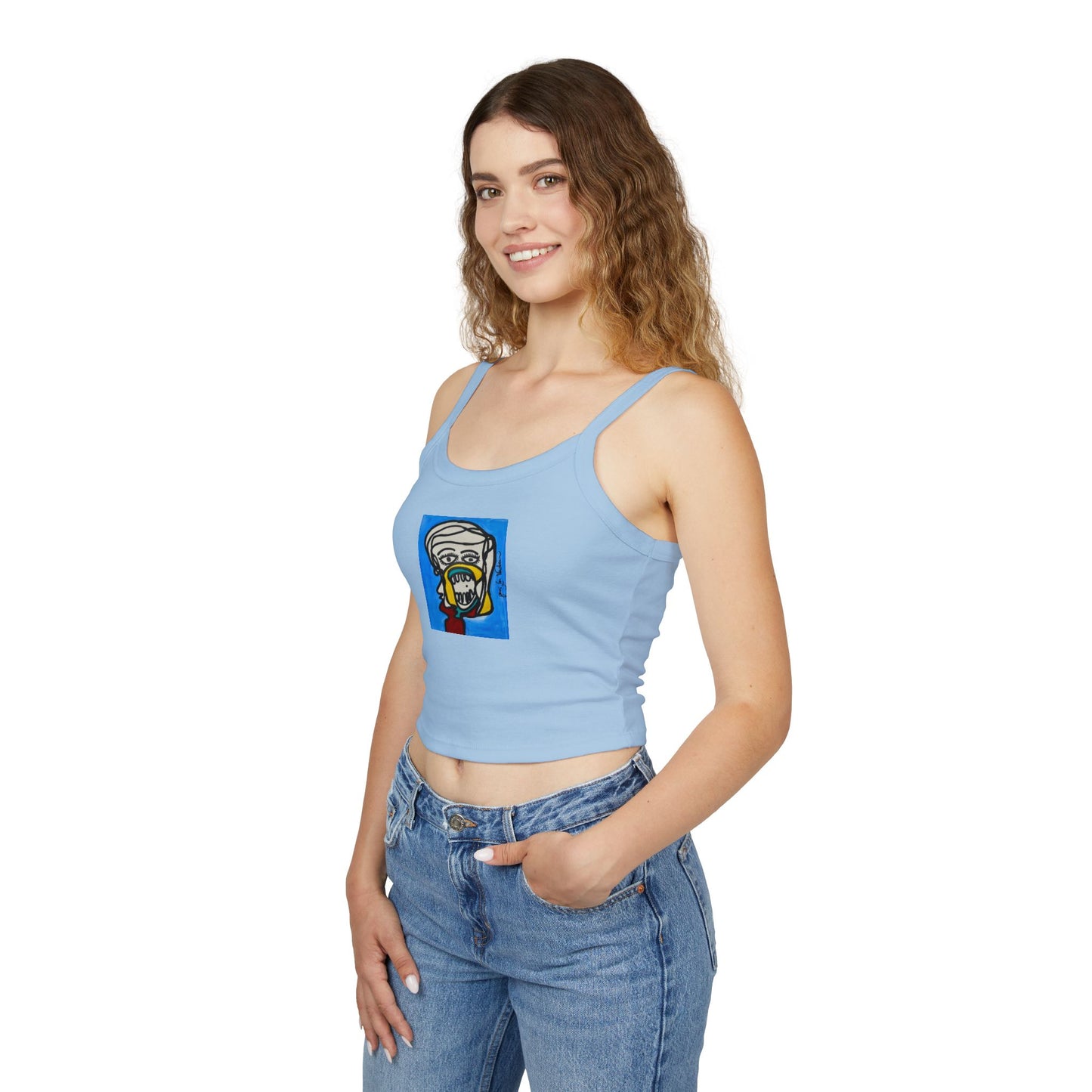 Colorful Art-Inspired Women's Spaghetti Strap Tank Top, Summer Fashion, Festival Wear, Perfect for Casual Outings, Gift for Art [...]