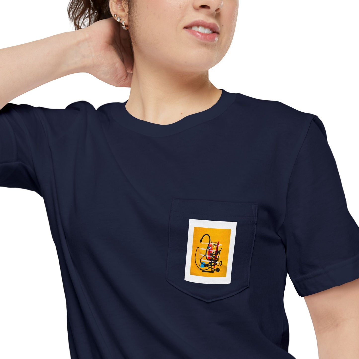 “Little Monster Tee”Colorful Graphic Pocket T-shirt, Casual Tee, Unisex Shirt, Summer Outfit, Gift for Him/Her, Stylish Pocket Tee