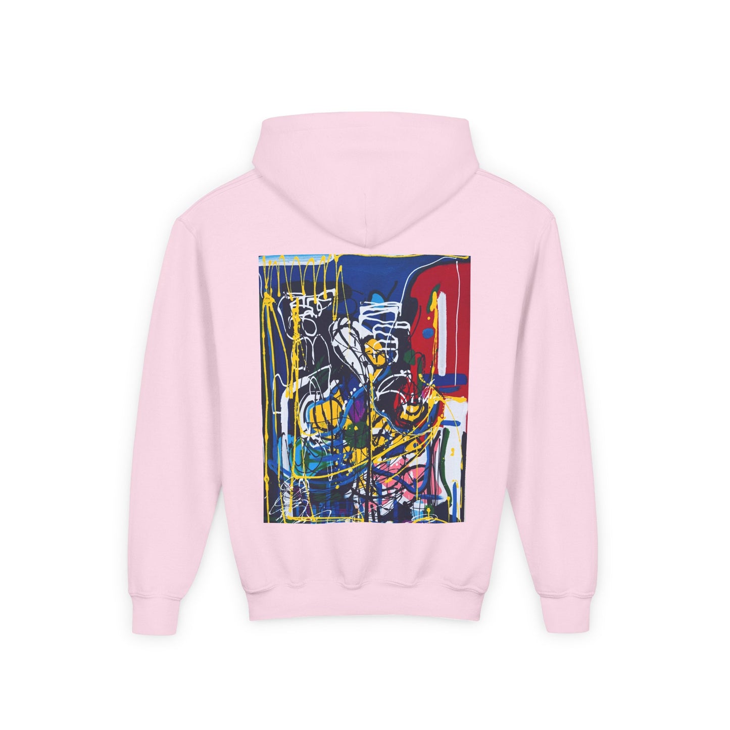 Colorful Youth Hoodie with Artistic Print, Youth Sweatshirt, Trendy Hoodie for Kids, Stylish Hooded Sweatshirt, Gift for Young Artists