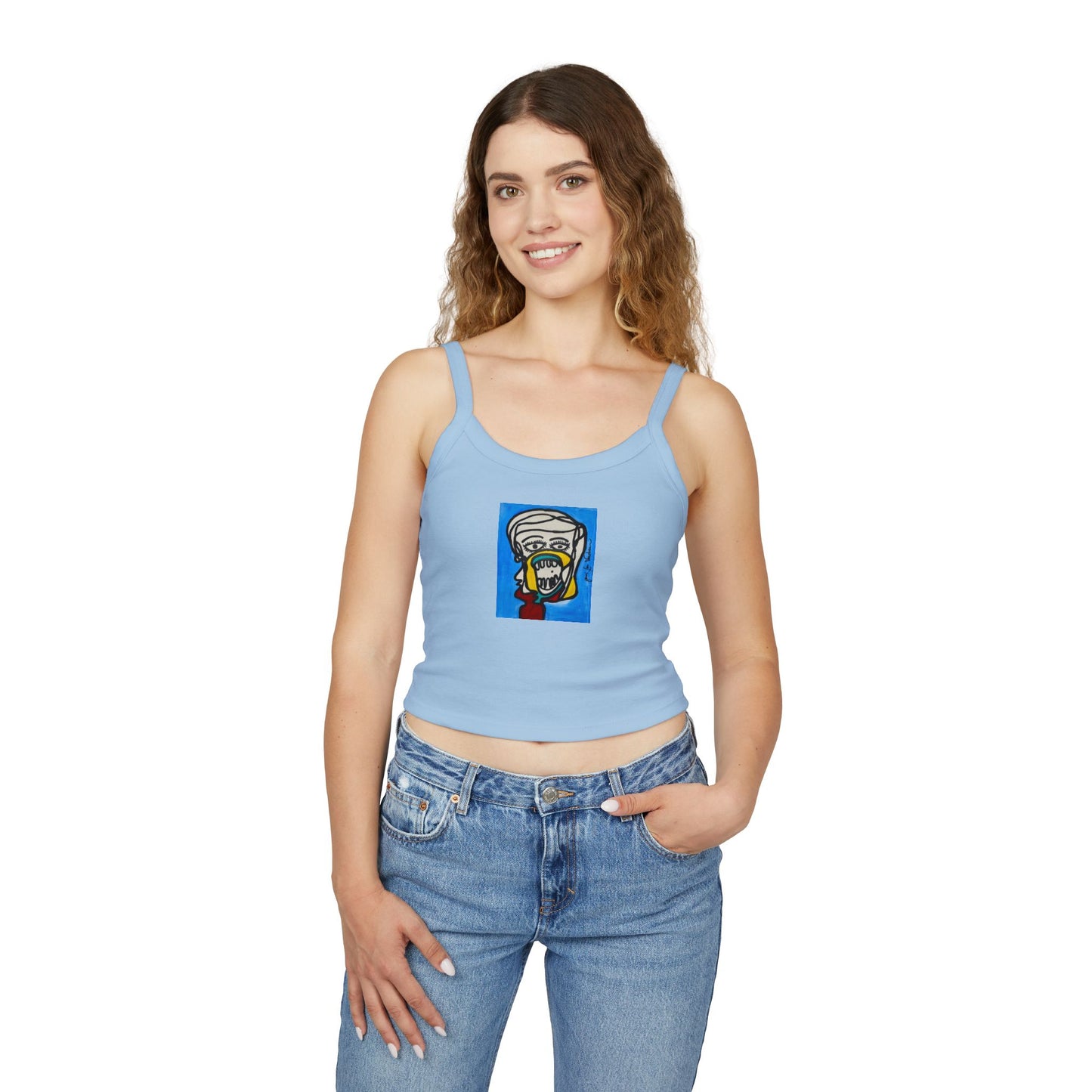 Colorful Art-Inspired Women's Spaghetti Strap Tank Top, Summer Fashion, Festival Wear, Perfect for Casual Outings, Gift for Art [...]