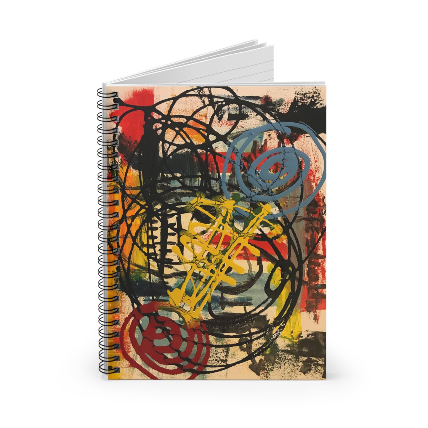 Abstract Art Spiral Notebook - Vibrant Ruled Line Journal, Artistic Gift for Creatives, Sketchbook, Unique Stationery, Birthday Gift