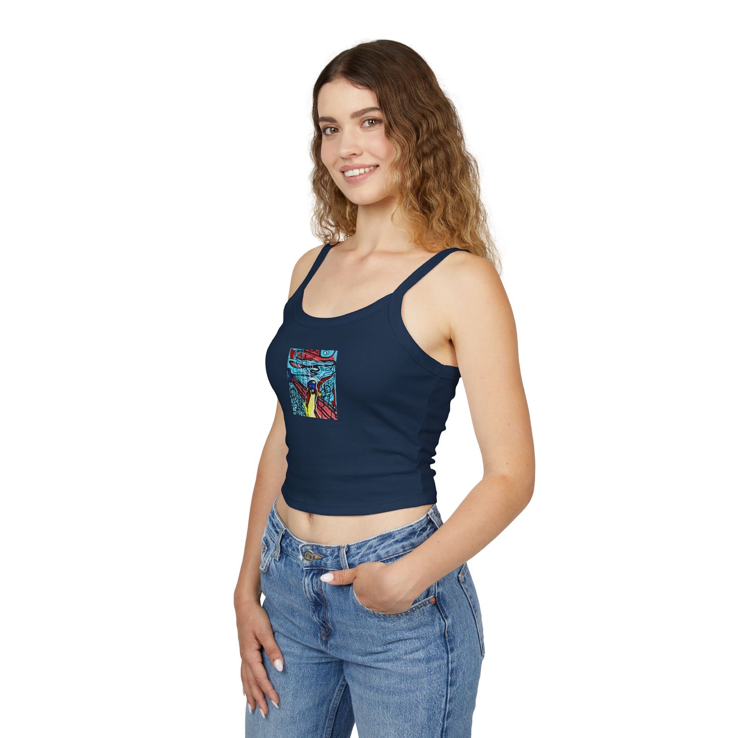 Colorful Art-Inspired Women's Spaghetti Strap Tank Top, Summer Fashion, Festival Wear, Perfect for Casual Outings, Gift for Art [...]
