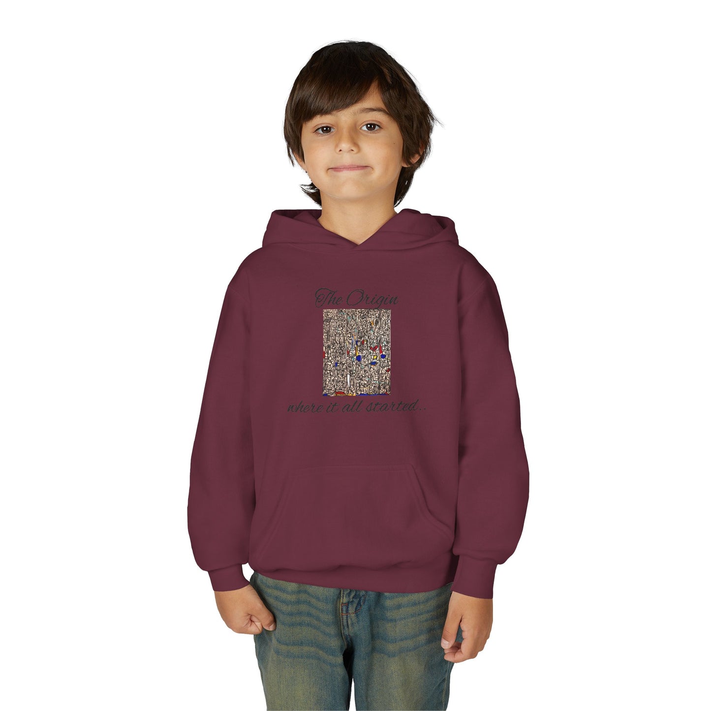 Colorful Abstract Youth Hoodie, Artistic Kids Sweatshirt, Unique Gift for Teens, Trendy Casual Wear, Perfect for Art Lovers, Kids' Fashion