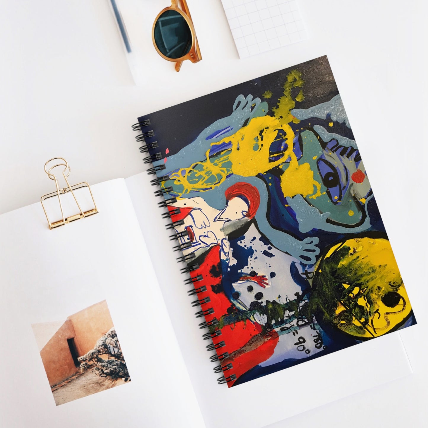 Colorful Artistic Spiral Notebook, Ruled Journal, Creative Writing Notebook, Back to School Supplies, Gift for Artists, Unique Stationery
