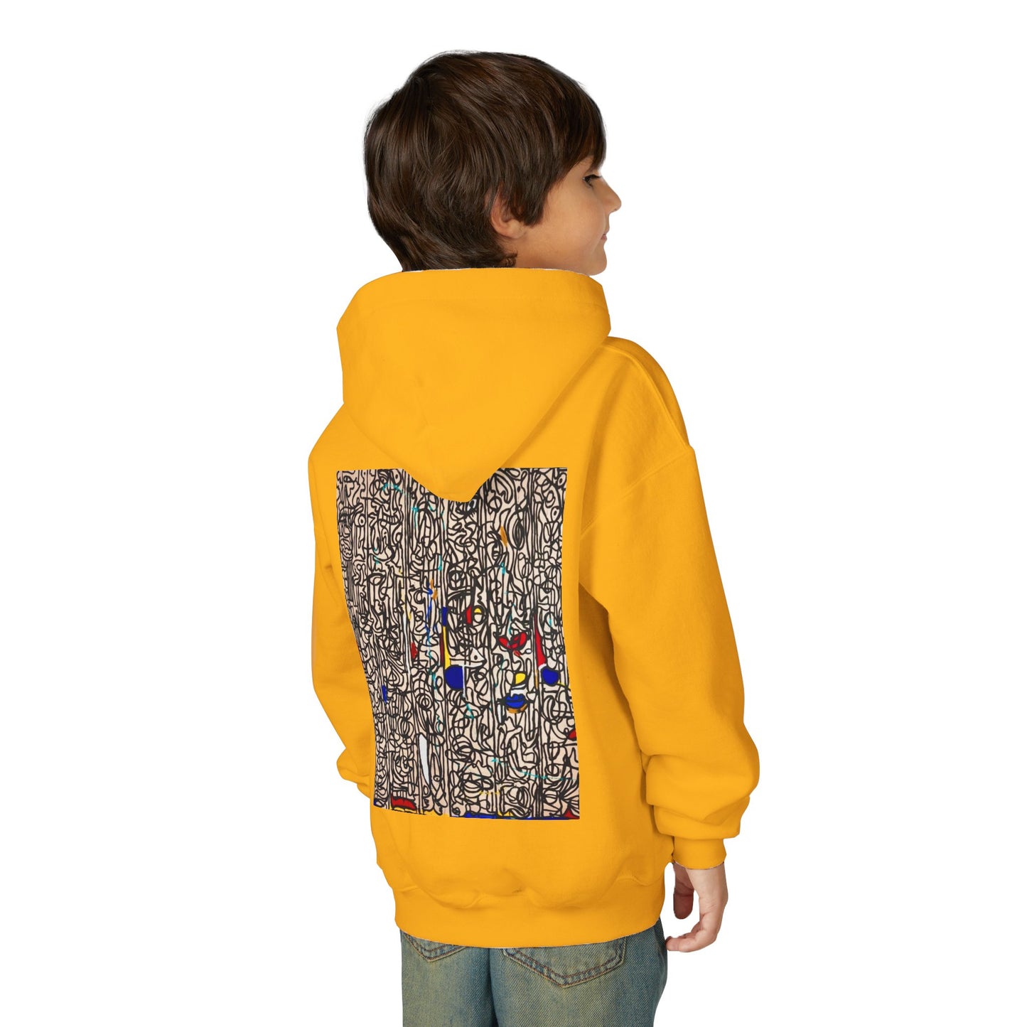 Colorful Abstract Youth Hoodie, Artistic Kids Sweatshirt, Unique Gift for Teens, Trendy Casual Wear, Perfect for Art Lovers, Kids' Fashion