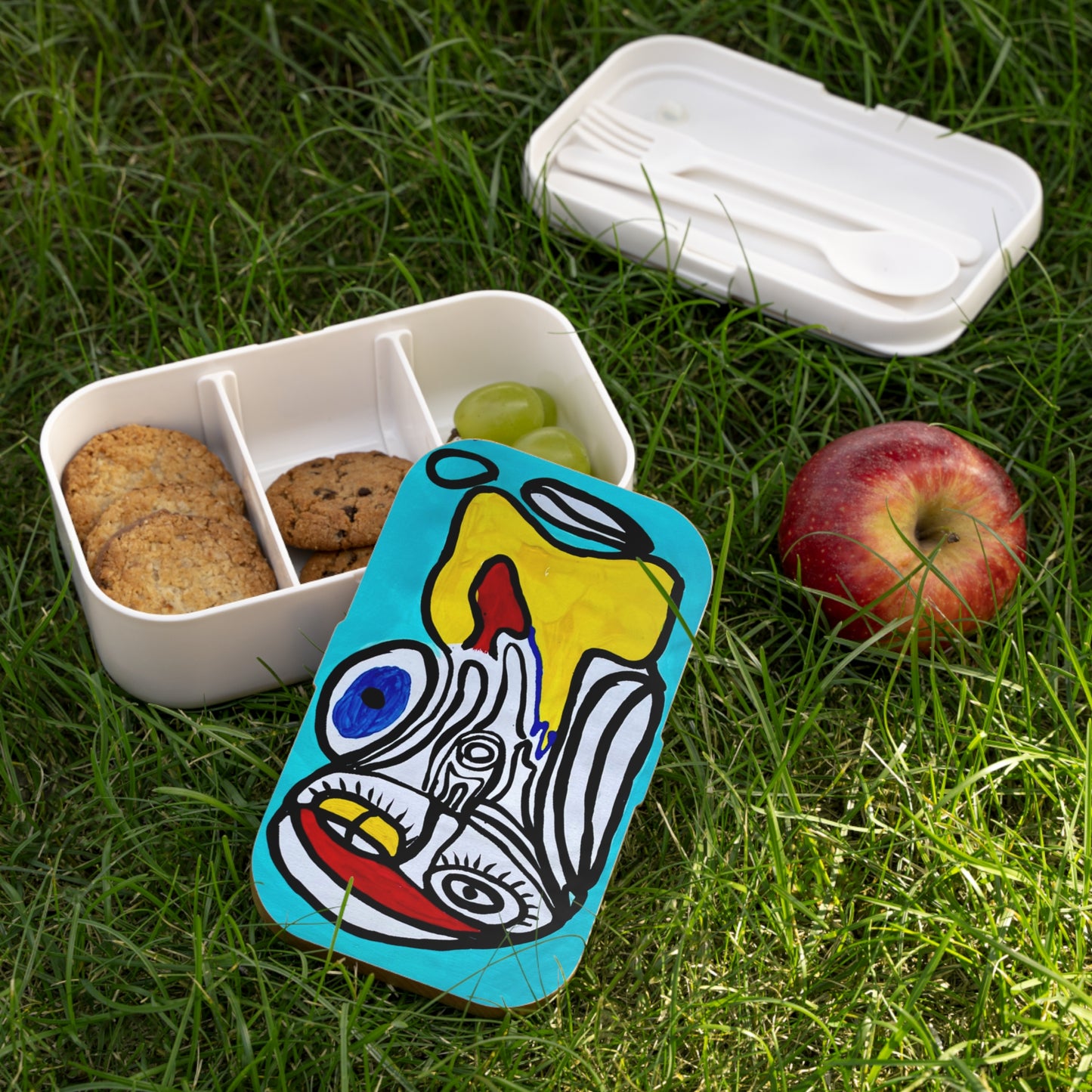 Artistic Bento Lunch Box, Creative Lunch Container, Unique Food Storage, Colorful Meal Prep Box, Gift for Kids and Adults