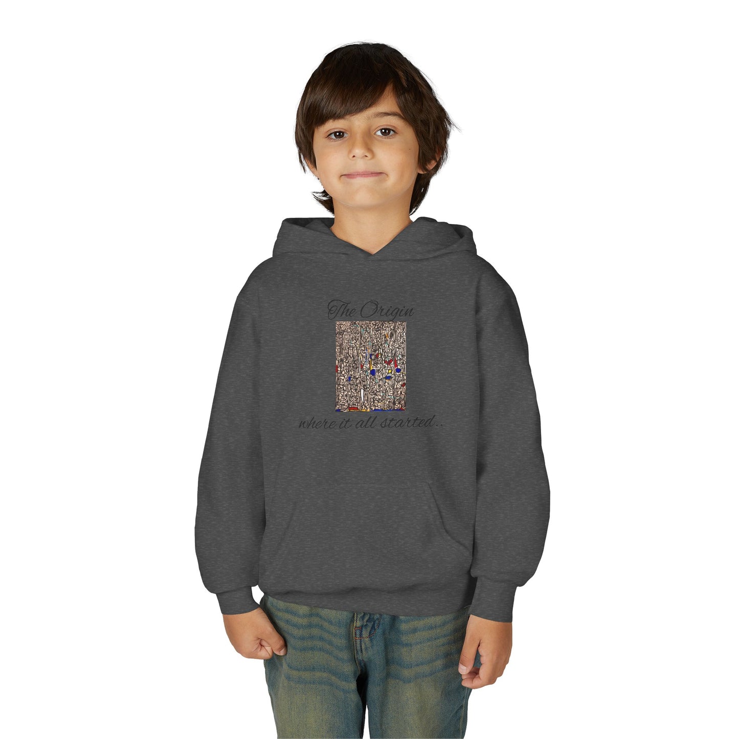 Colorful Abstract Youth Hoodie, Artistic Kids Sweatshirt, Unique Gift for Teens, Trendy Casual Wear, Perfect for Art Lovers, Kids' Fashion