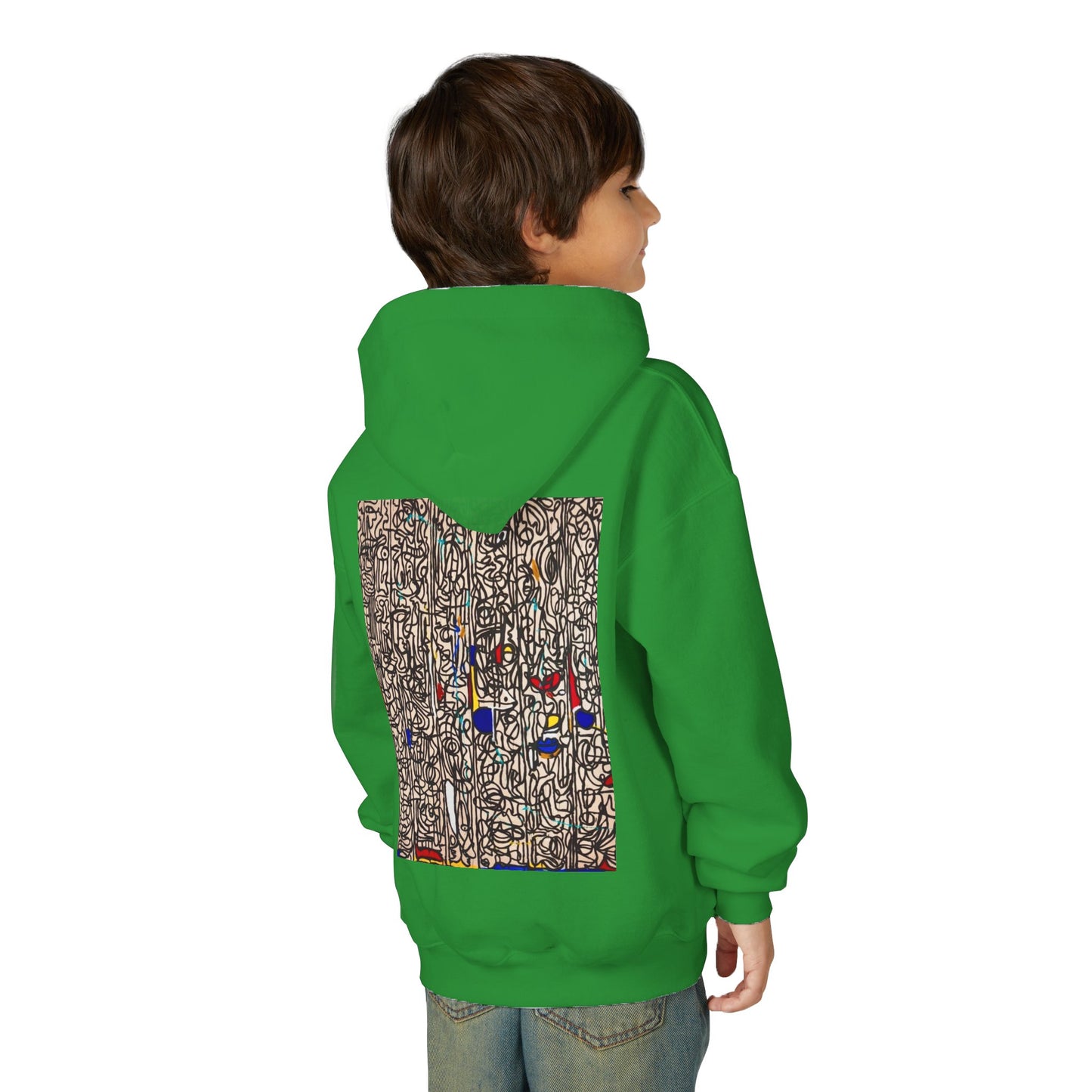 Colorful Abstract Youth Hoodie, Artistic Kids Sweatshirt, Unique Gift for Teens, Trendy Casual Wear, Perfect for Art Lovers, Kids' Fashion