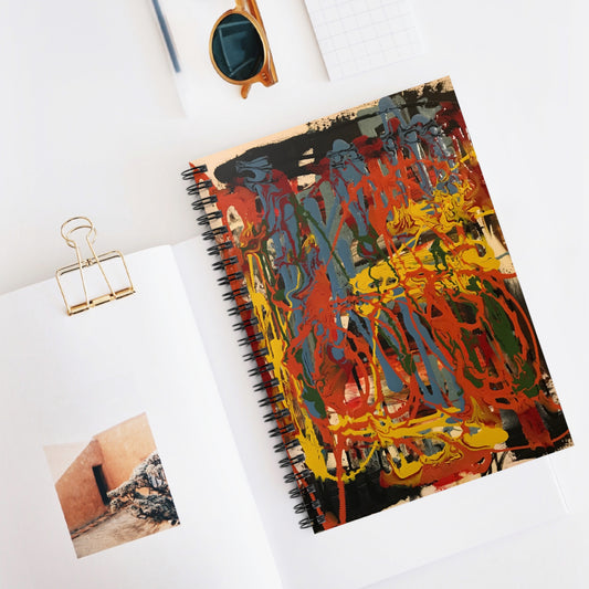 Vibrant Artistic Spiral Notebook - Ruled Lines for Creative Souls, Journal, Planner, Gifts for Artists, Unique Stationery