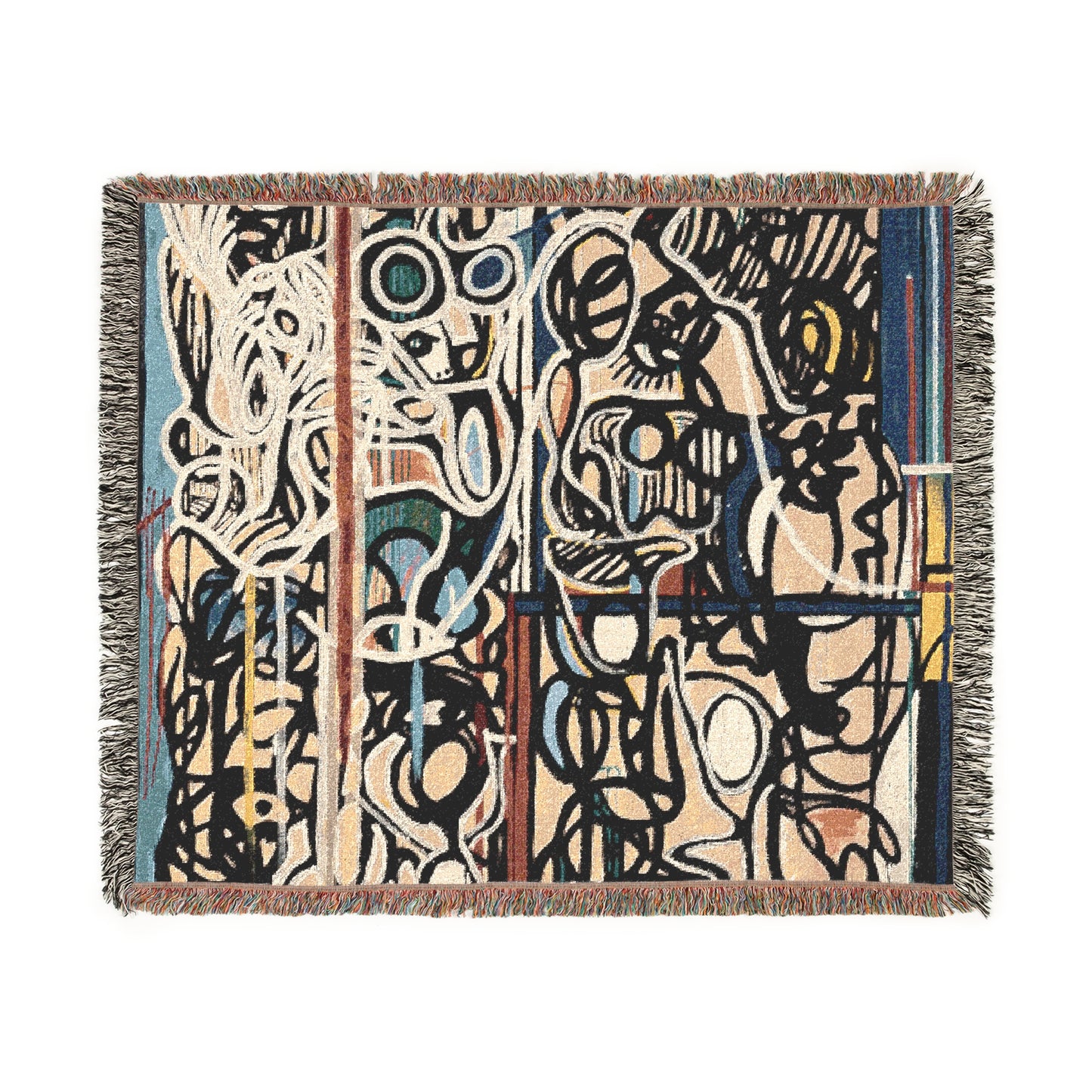 Artistic Woven Blanket - Cozy Decorative Throw for Home, Unique Wall Tapestry, Ideal Gift for Art Lovers, Warm Living Room Accent