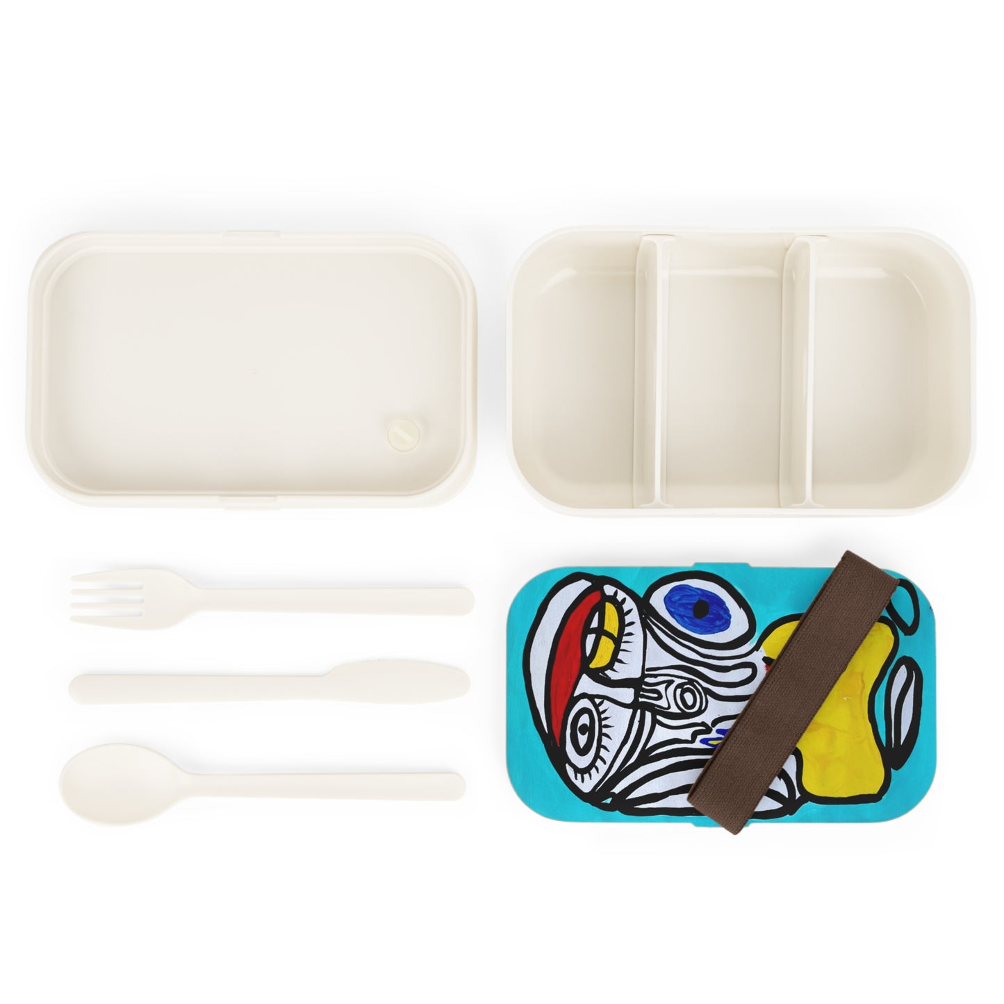 Artistic Bento Lunch Box, Creative Lunch Container, Unique Food Storage, Colorful Meal Prep Box, Gift for Kids and Adults