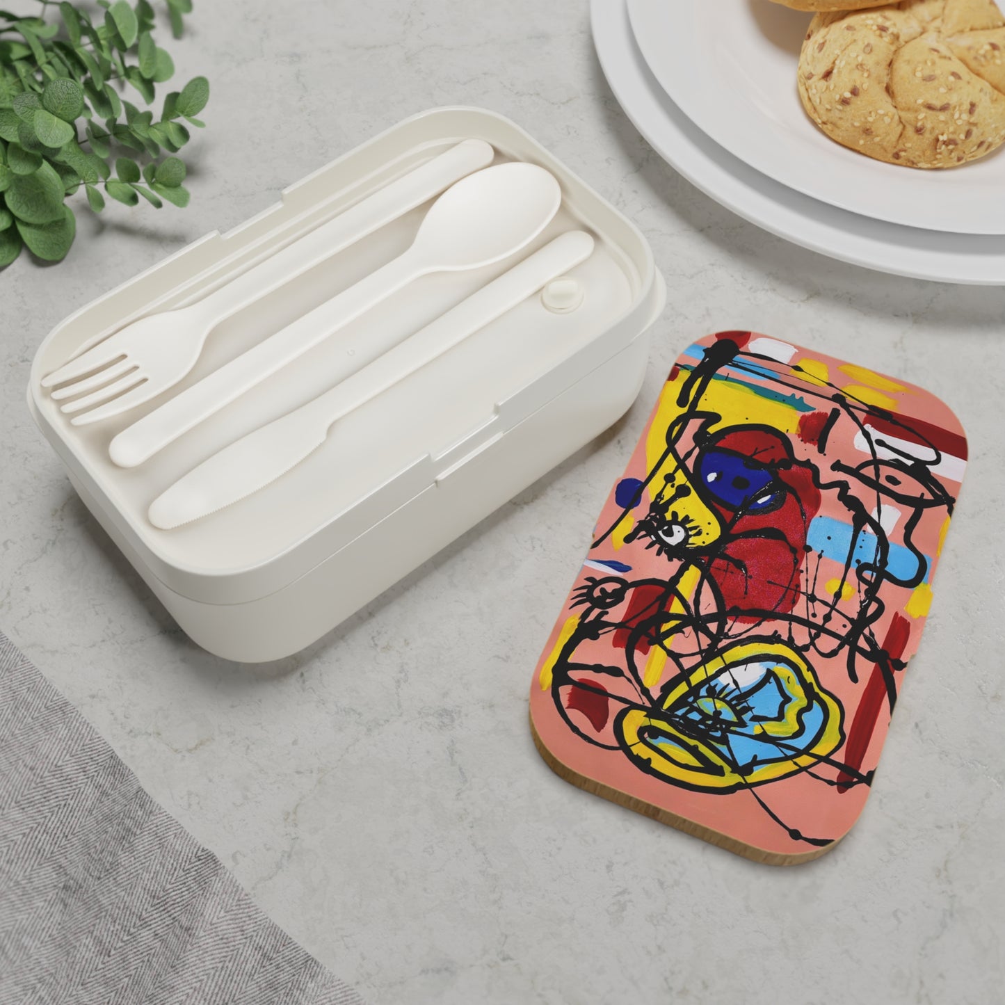 Vibrant Bento Lunch Box with Art Design, Eco-Friendly Meal Prep Container, Colorful Food Storage for Adults & Kids, Perfect for School [...]