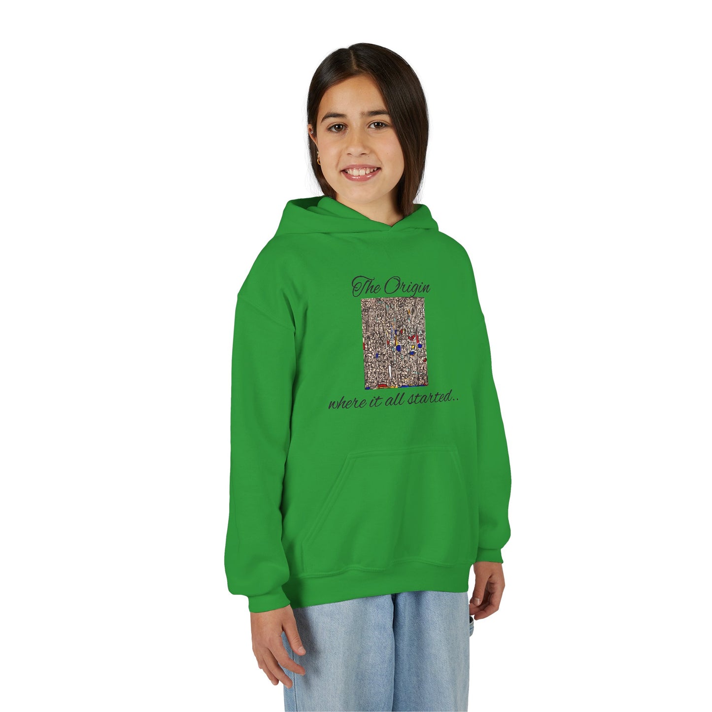 Colorful Abstract Youth Hoodie, Artistic Kids Sweatshirt, Unique Gift for Teens, Trendy Casual Wear, Perfect for Art Lovers, Kids' Fashion