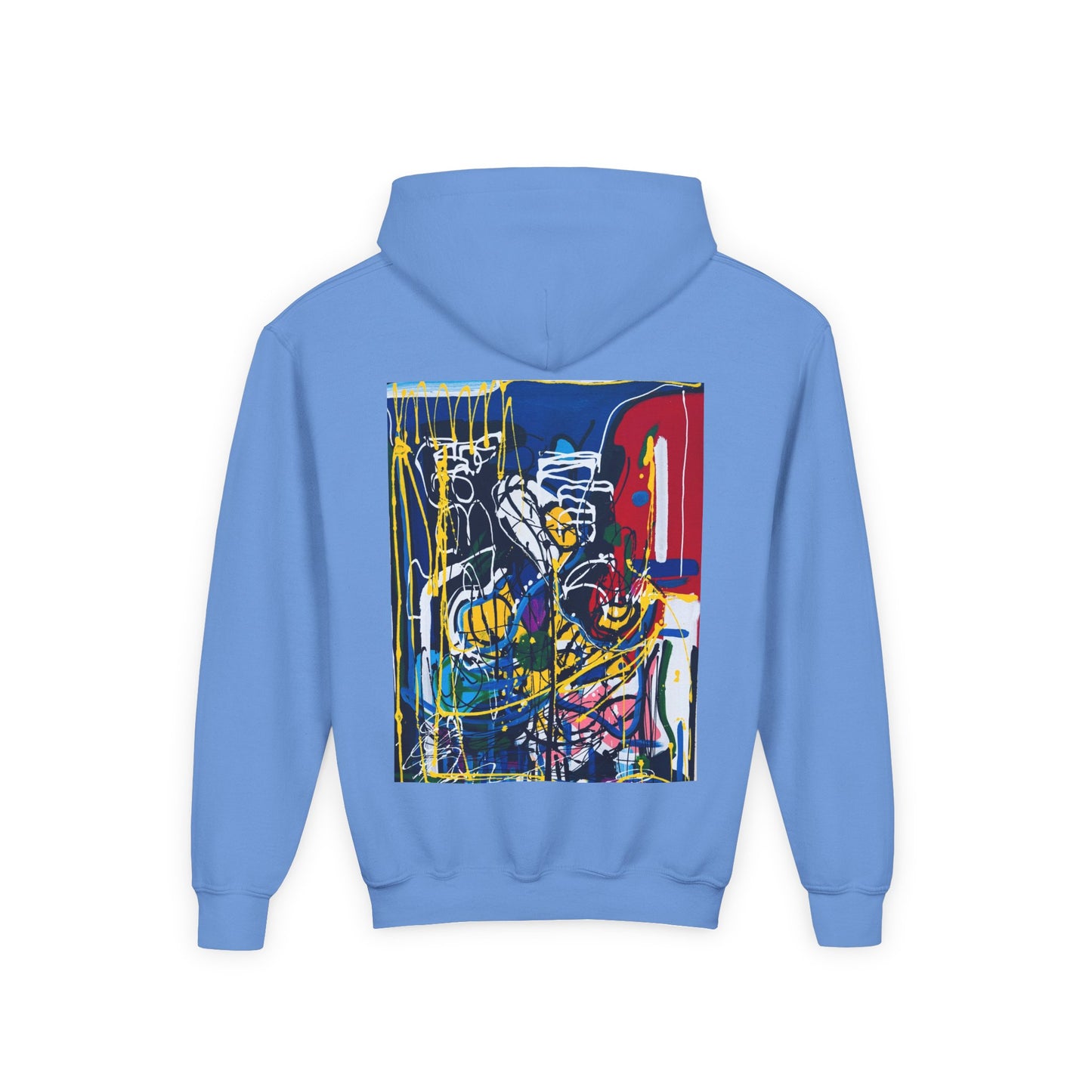 Colorful Youth Hoodie with Artistic Print, Youth Sweatshirt, Trendy Hoodie for Kids, Stylish Hooded Sweatshirt, Gift for Young Artists